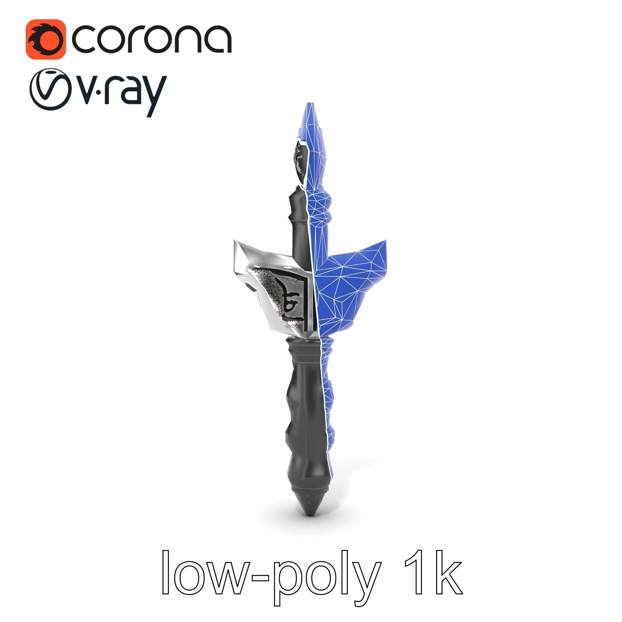 Celestial Obsidian Warlocks Wand model pack Low-poly 3D model_23