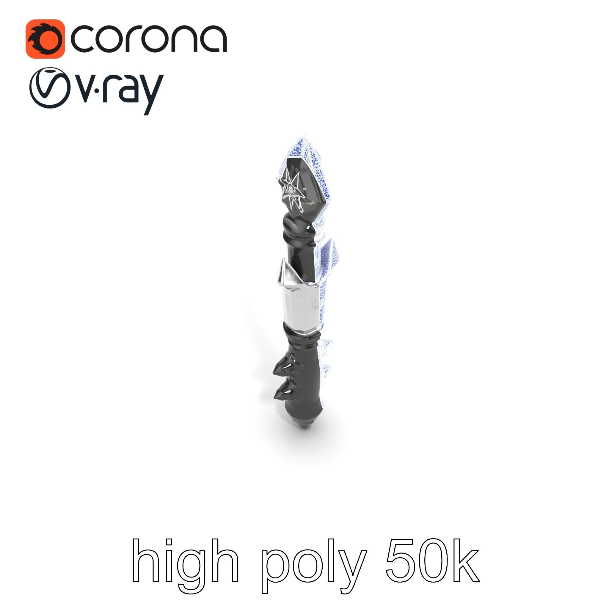 Celestial Obsidian Warlocks Wand model pack Low-poly 3D model_24