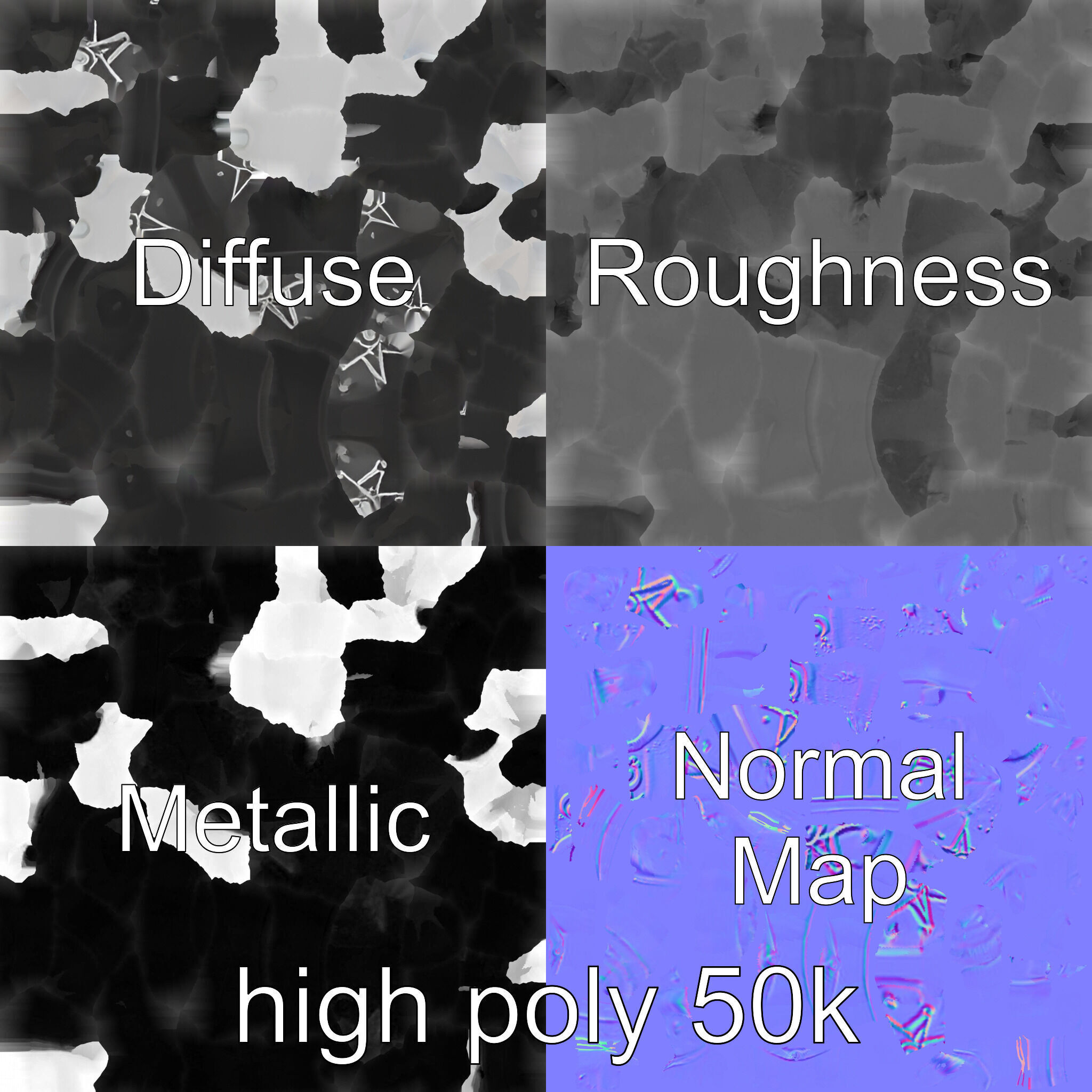 Celestial Obsidian Warlocks Wand model pack Low-poly 3D model_3