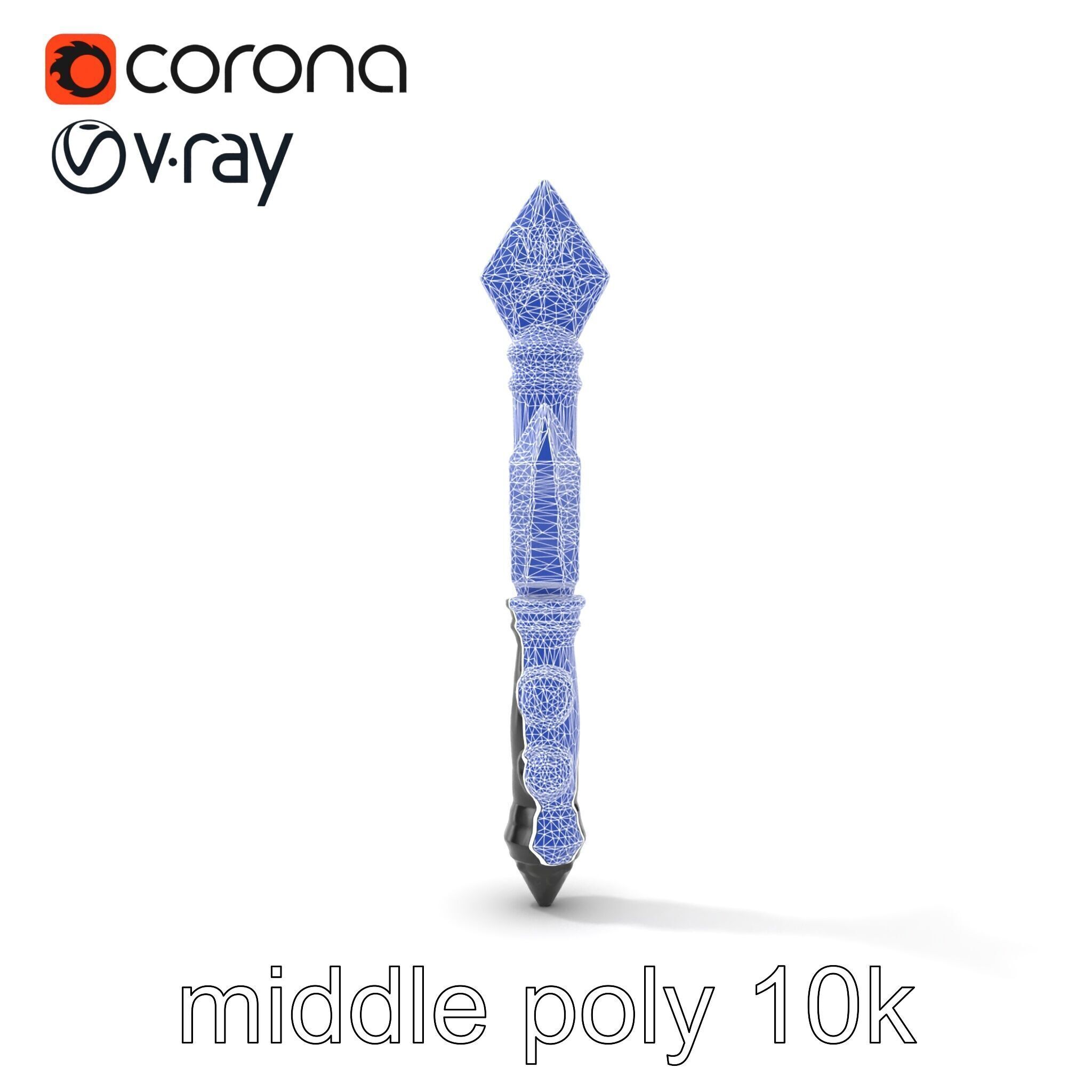 Celestial Obsidian Warlocks Wand model pack Low-poly 3D model_30
