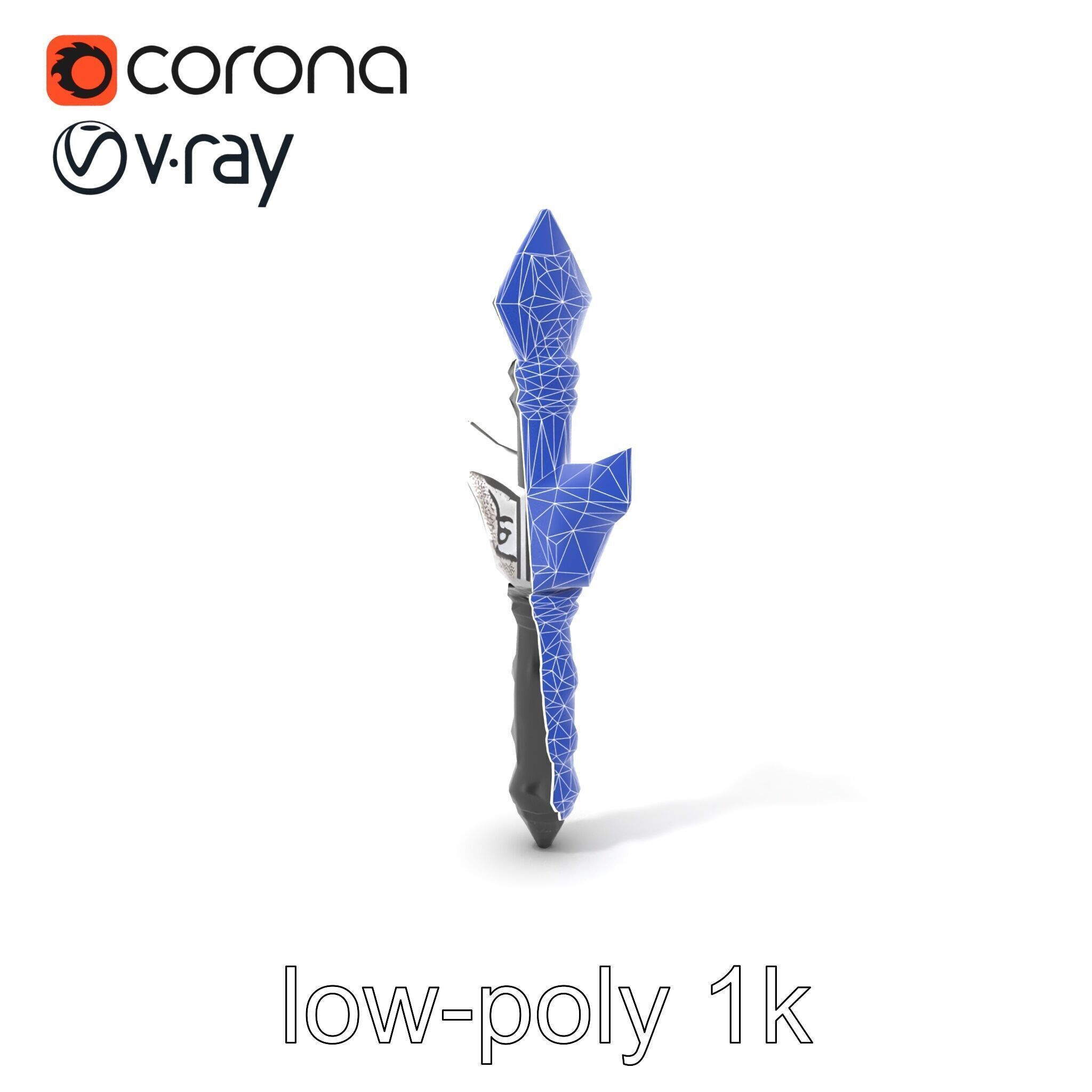 Celestial Obsidian Warlocks Wand model pack Low-poly 3D model_7