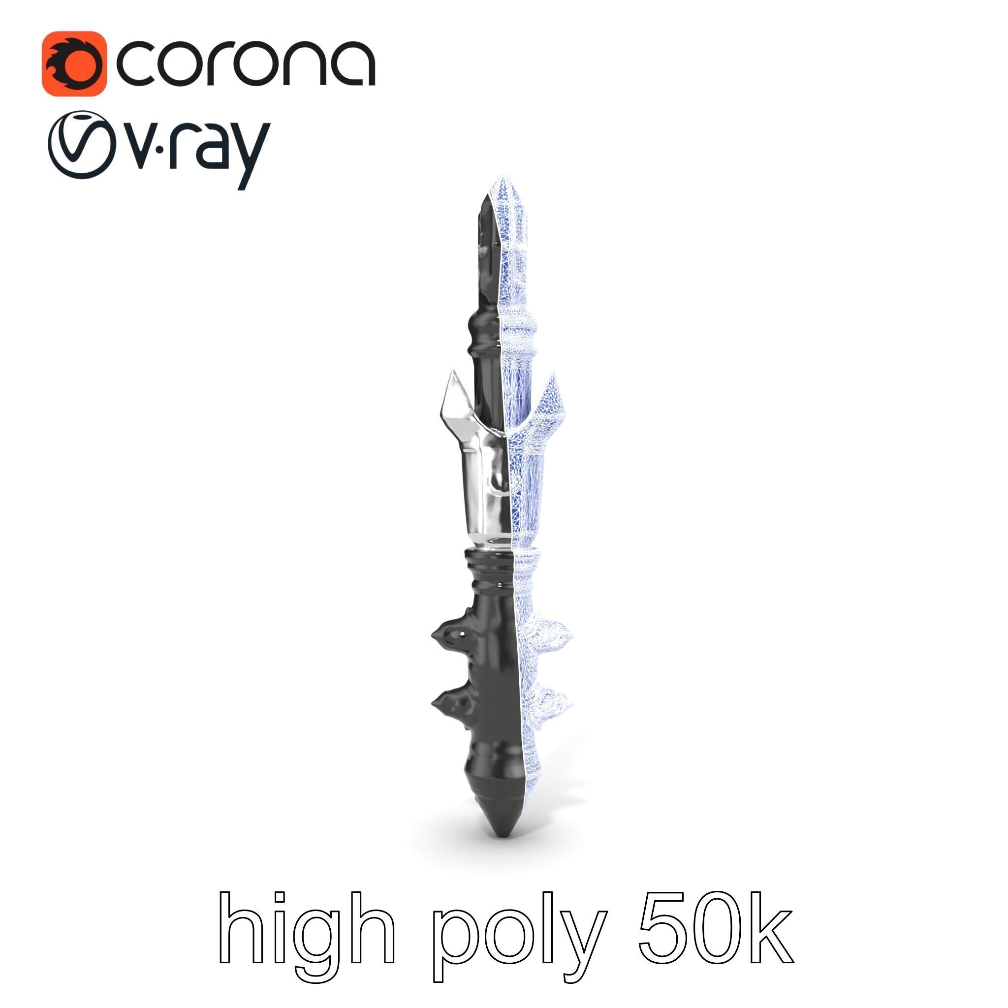 Celestial Obsidian Warlocks Wand model pack Low-poly 3D model_27