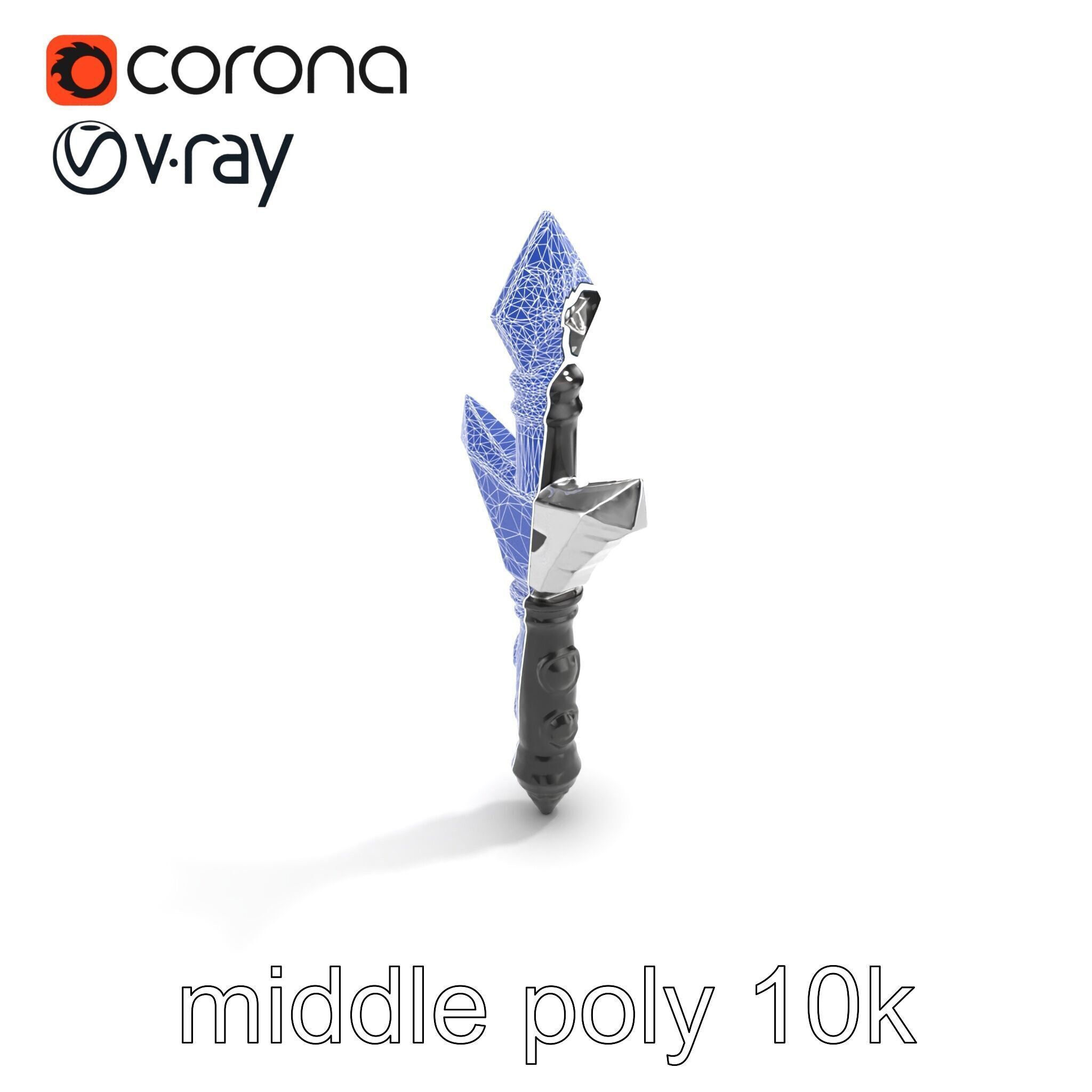 Celestial Obsidian Warlocks Wand model pack Low-poly 3D model_11