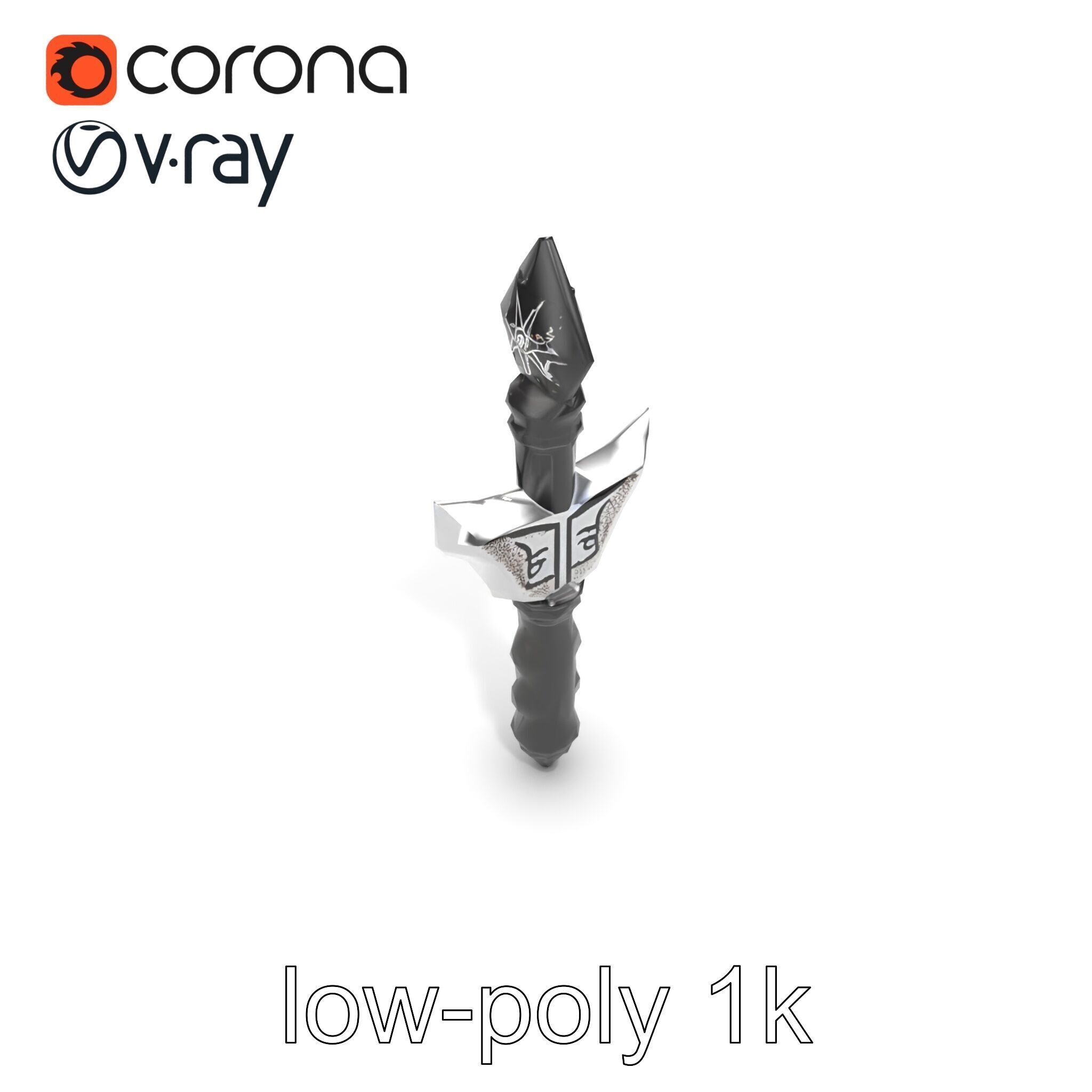 Celestial Obsidian Warlocks Wand model pack Low-poly 3D model_22