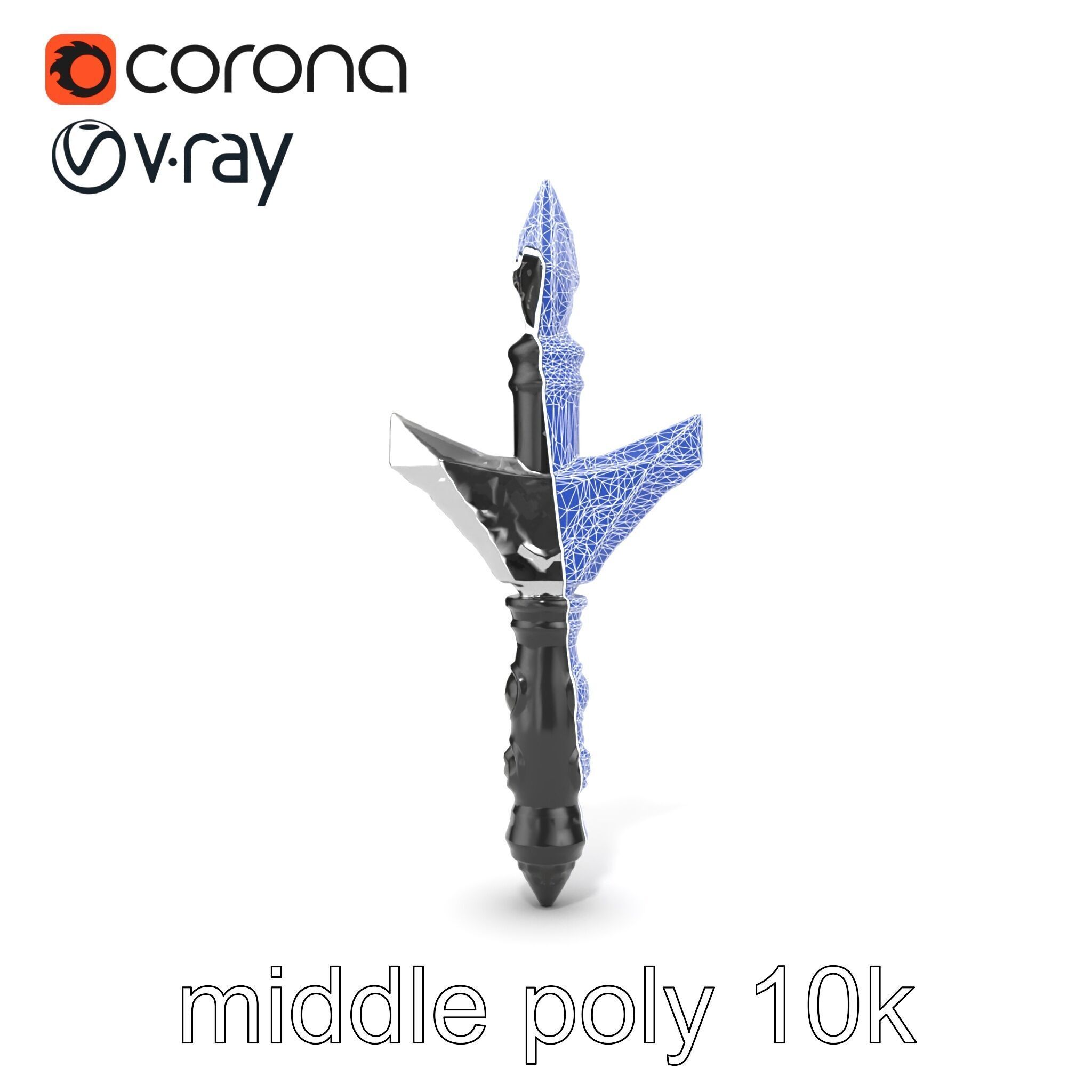 Celestial Obsidian Warlocks Wand model pack Low-poly 3D model_28