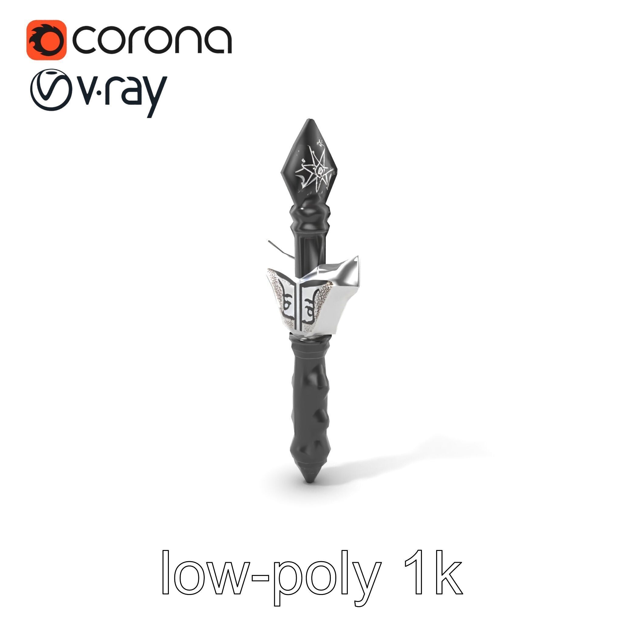 Celestial Obsidian Warlocks Wand model pack Low-poly 3D model_5