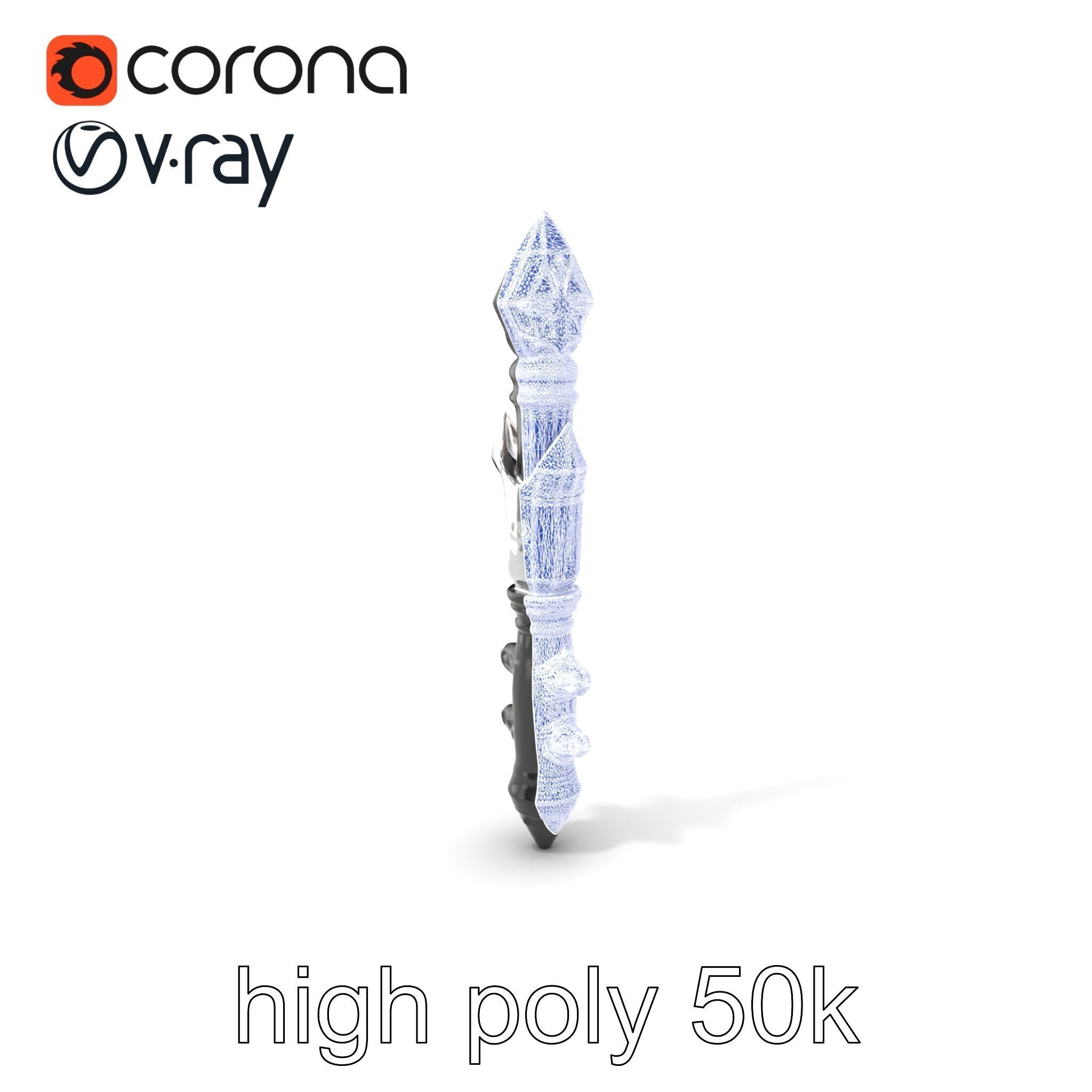 Celestial Obsidian Warlocks Wand model pack Low-poly 3D model_10