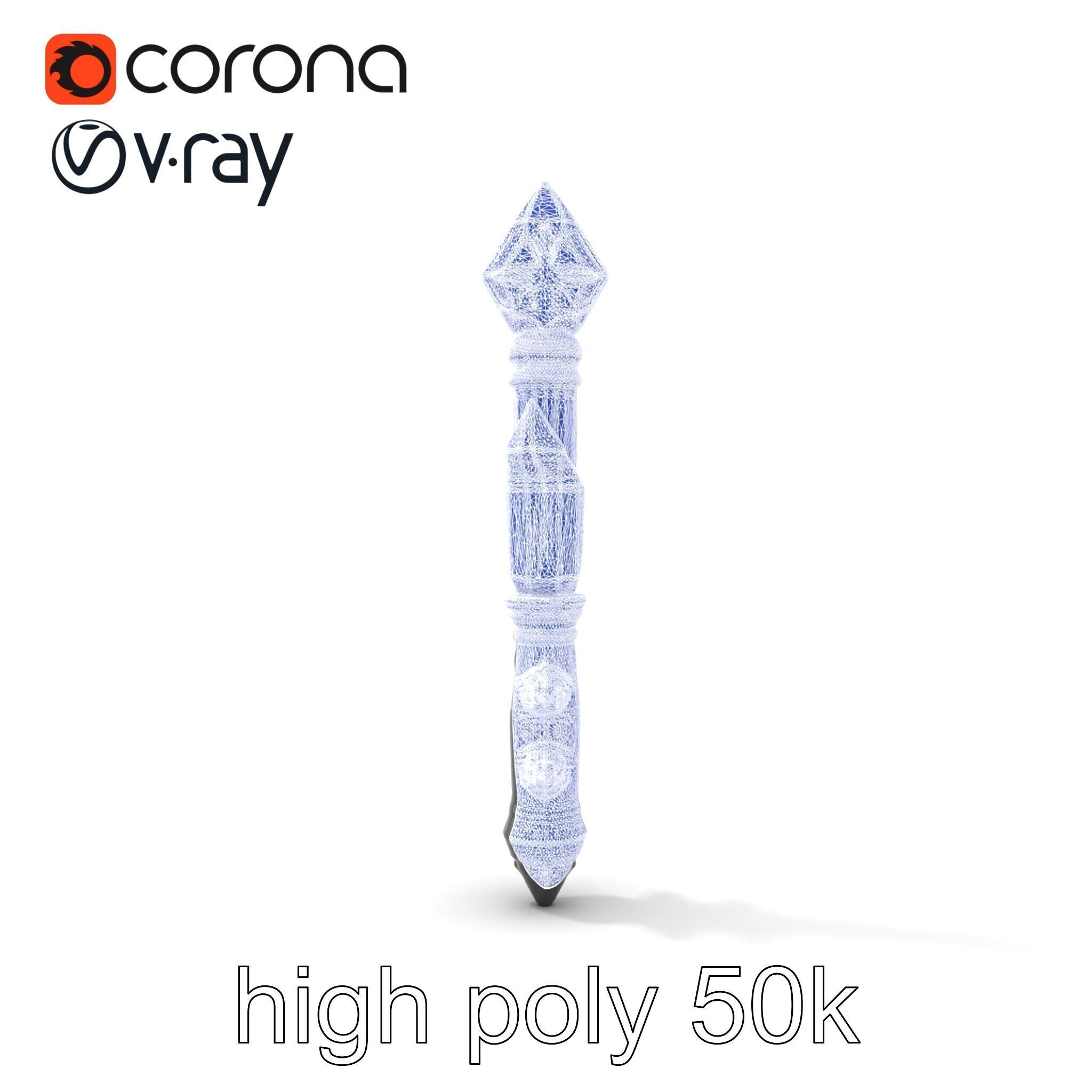 Celestial Obsidian Warlocks Wand model pack Low-poly 3D model_31