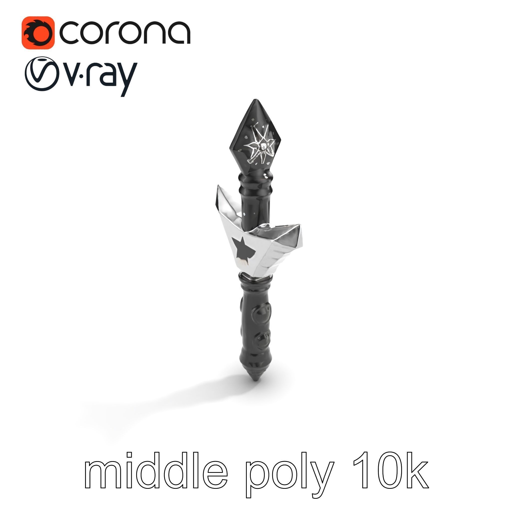 Celestial Obsidian Warlocks Wand model pack Low-poly 3D model_8