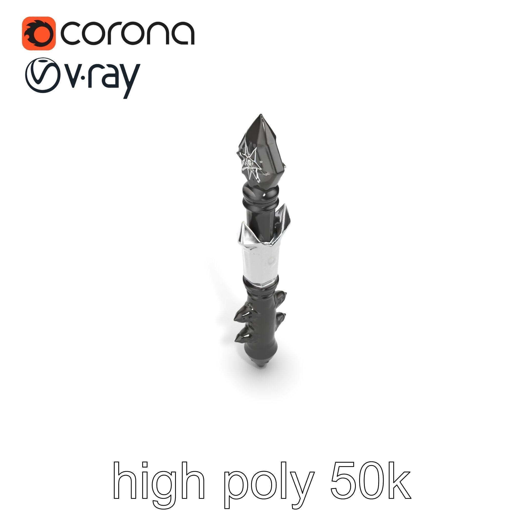 Celestial Obsidian Warlocks Wand model pack Low-poly 3D model_14