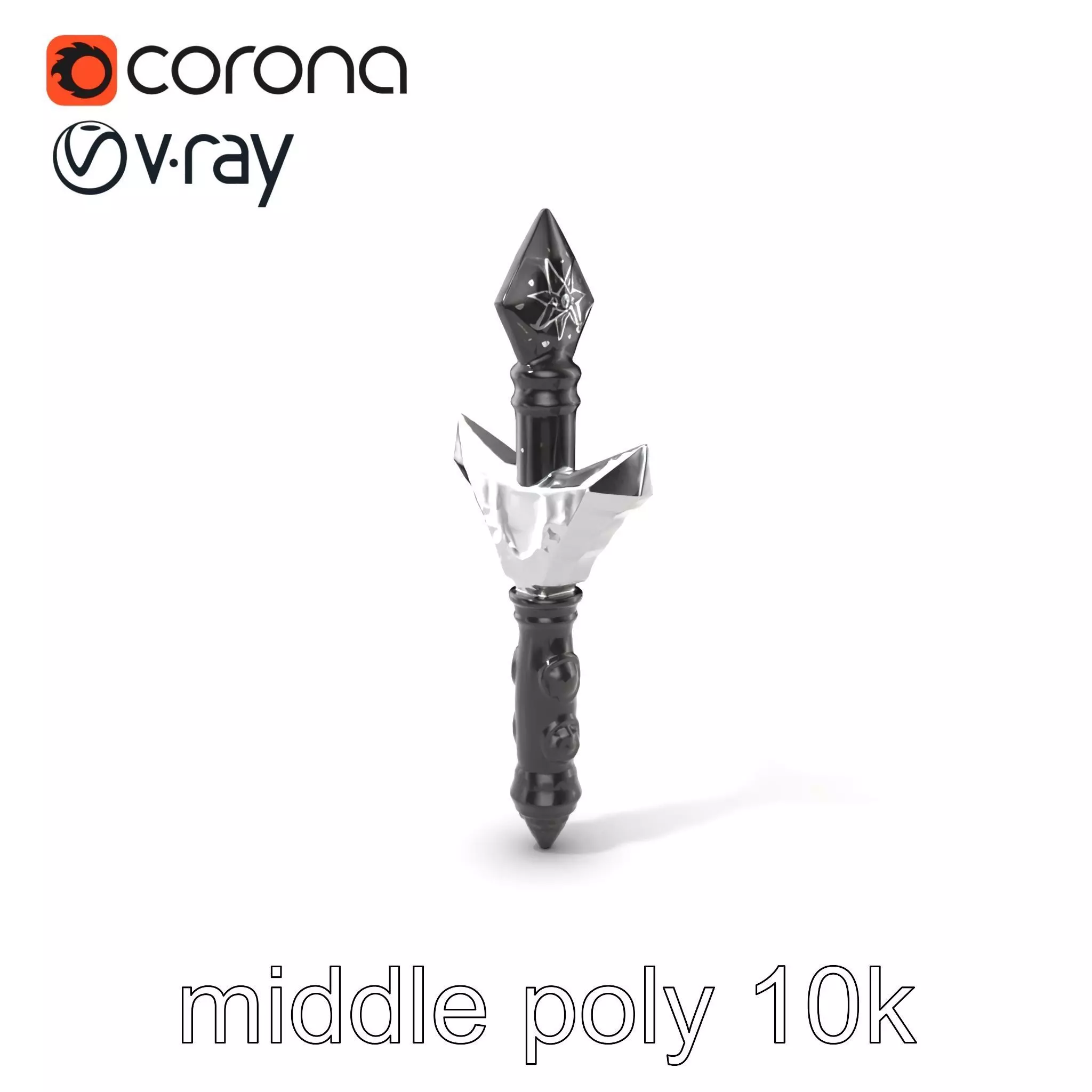 Celestial Obsidian Warlocks Wand model pack Low-poly 3D model_0