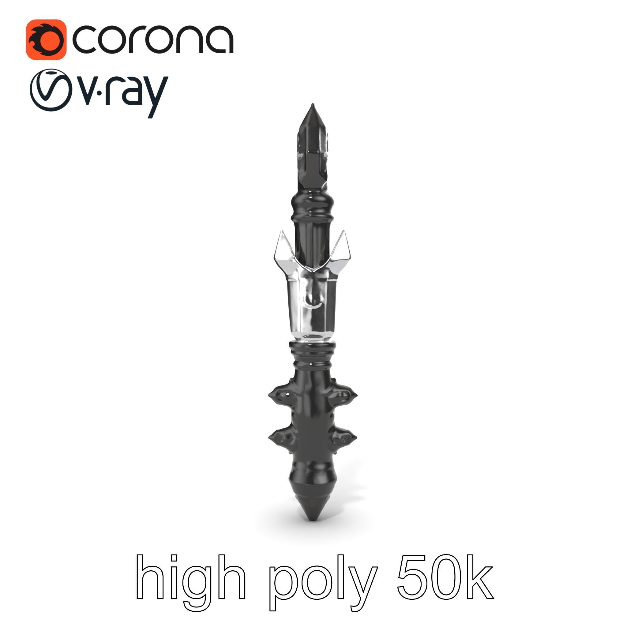 Celestial Obsidian Warlocks Wand model pack Low-poly 3D model_26