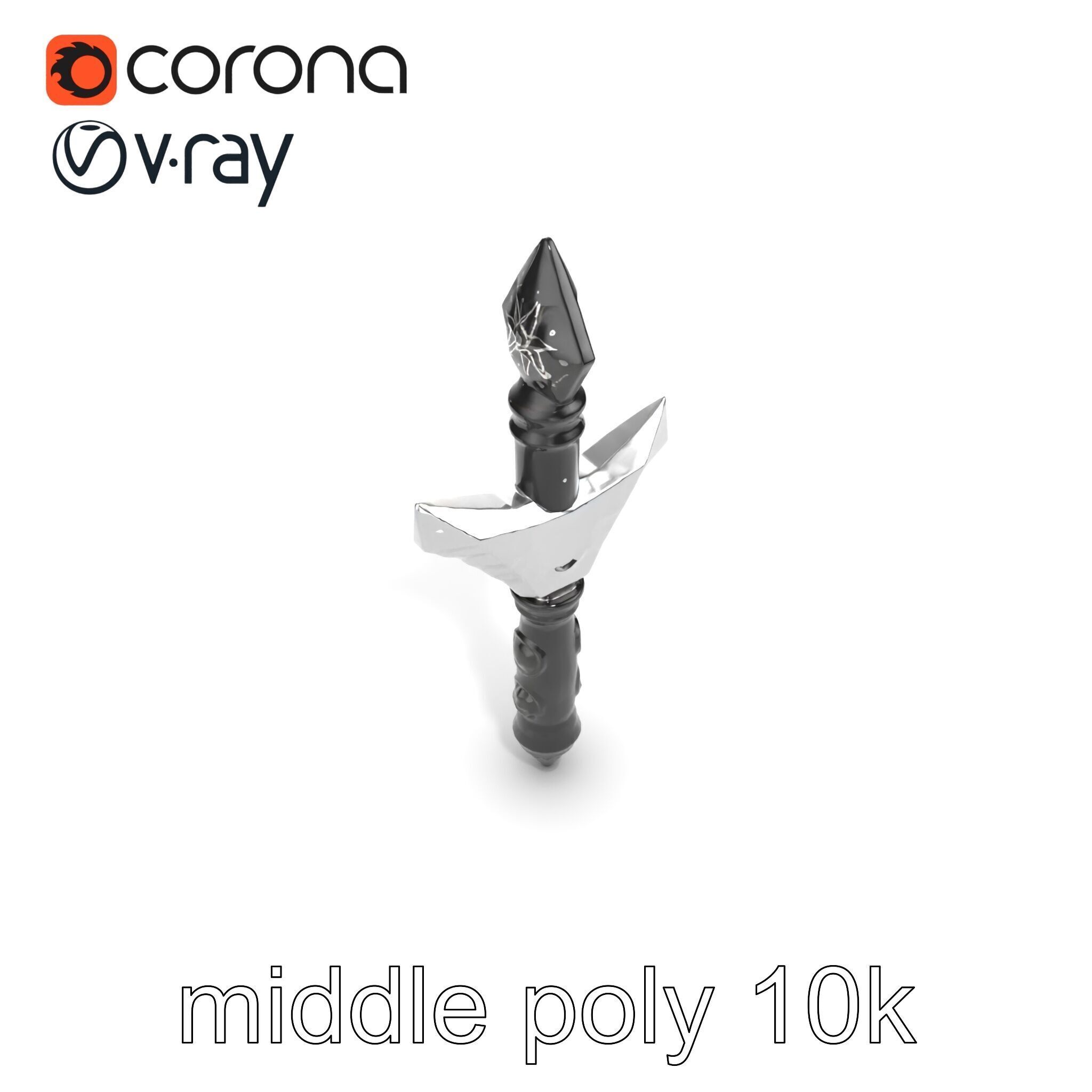 Celestial Obsidian Warlocks Wand model pack Low-poly 3D model_12