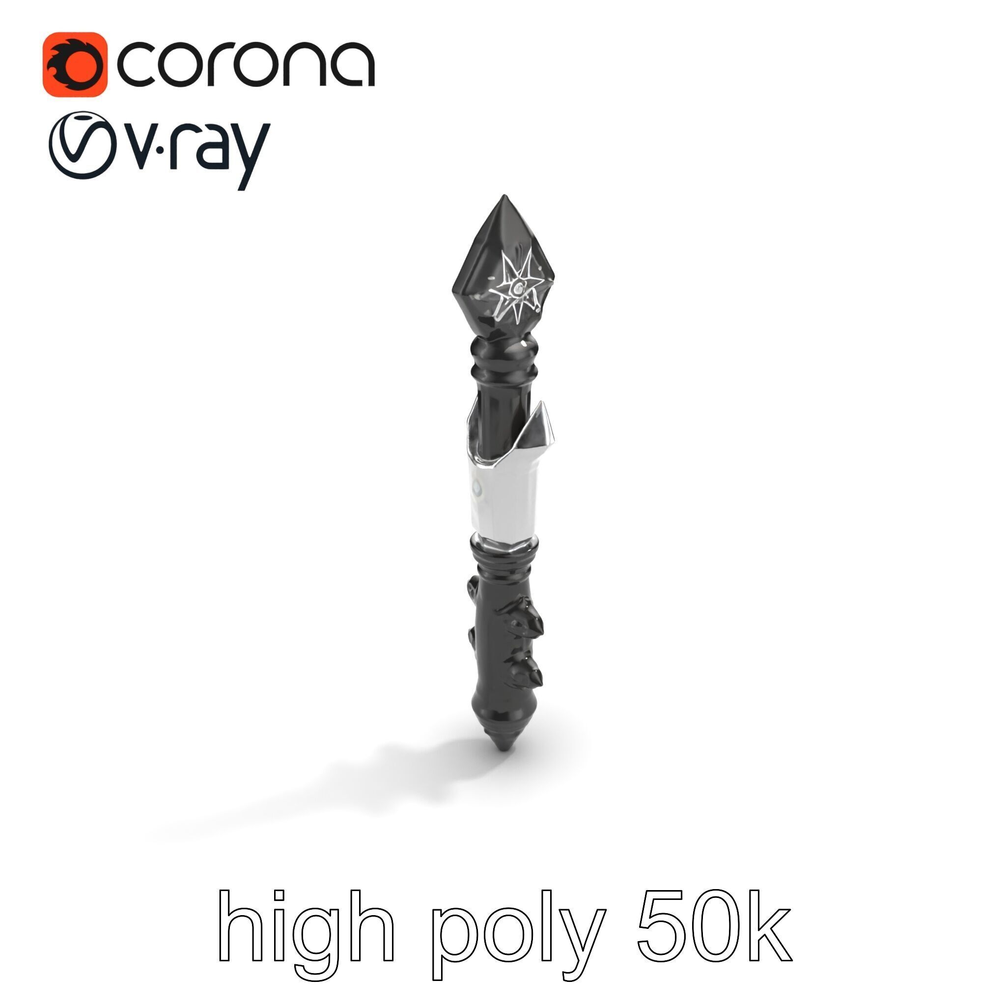 Celestial Obsidian Warlocks Wand model pack Low-poly 3D model_25