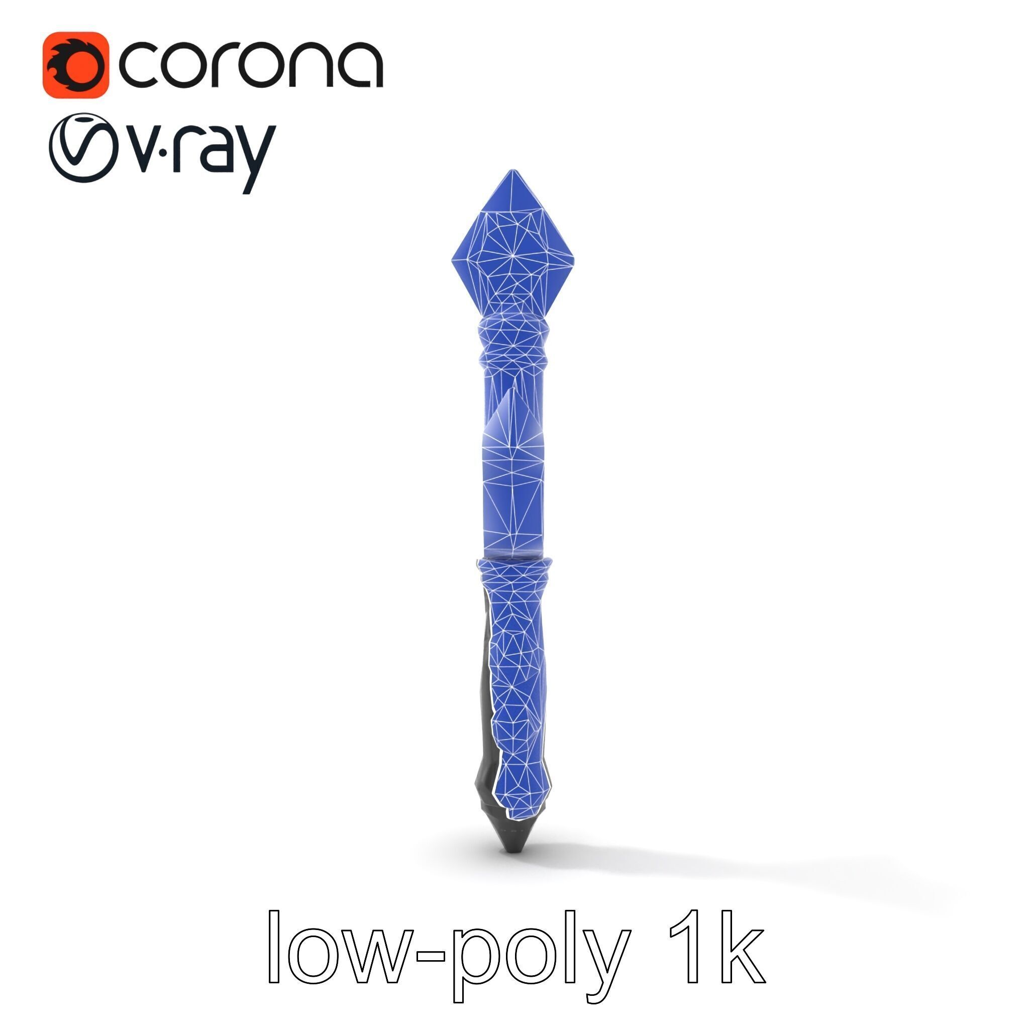 Celestial Obsidian Warlocks Wand model pack Low-poly 3D model_18