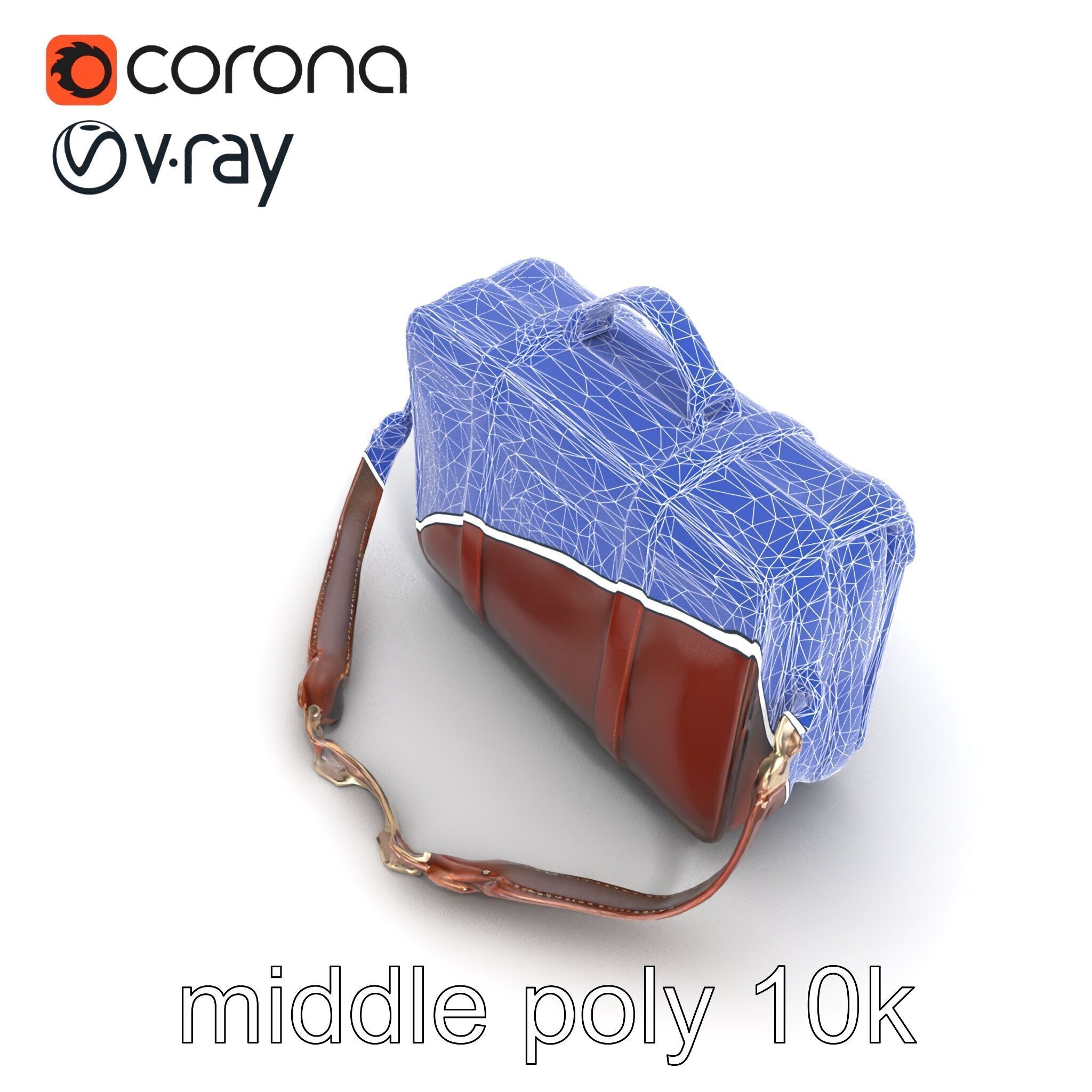 Elegant Leather Briefcase Vintage Charm model pack Low-poly 3D model_32