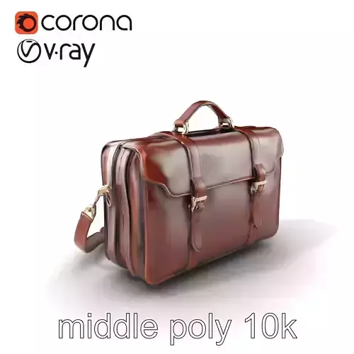 Elegant Leather Briefcase Vintage Charm model pack Low-poly 3D model