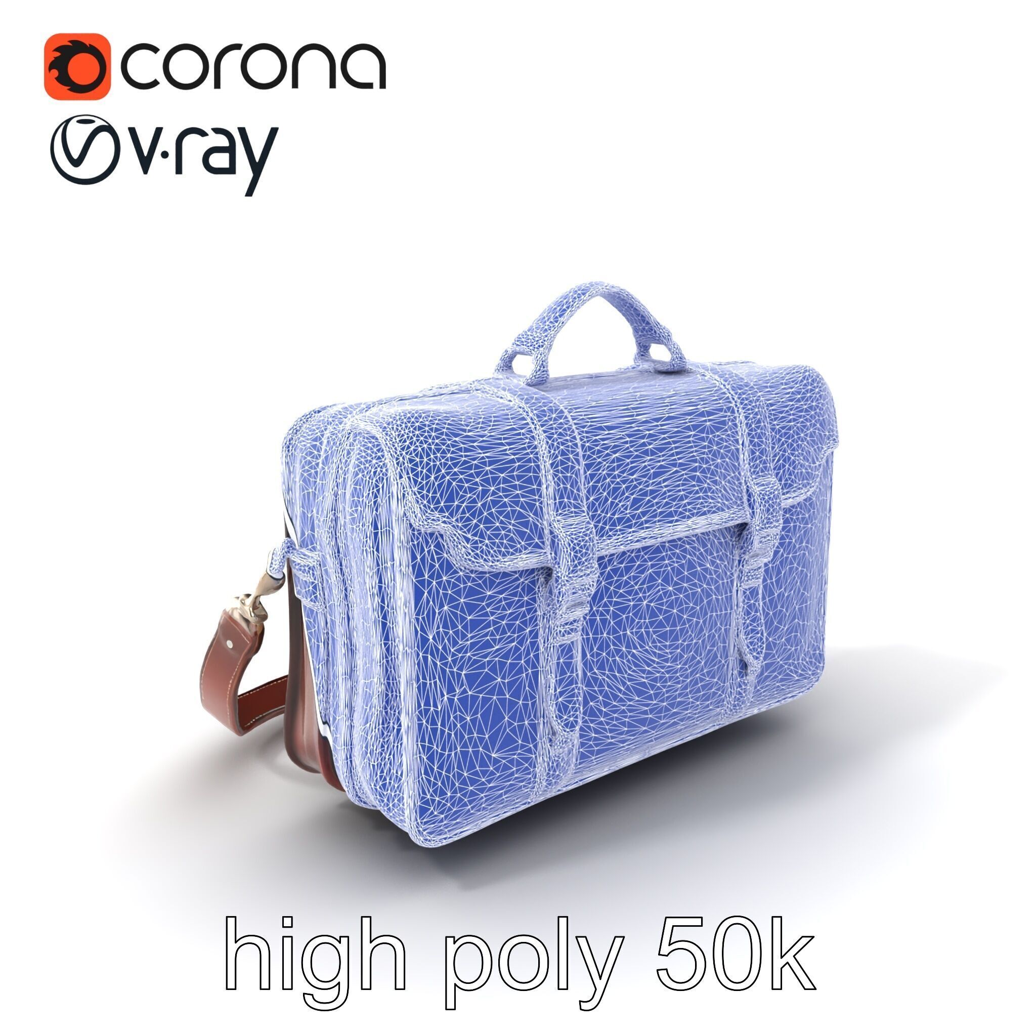 Elegant Leather Briefcase Vintage Charm model pack Low-poly 3D model_10