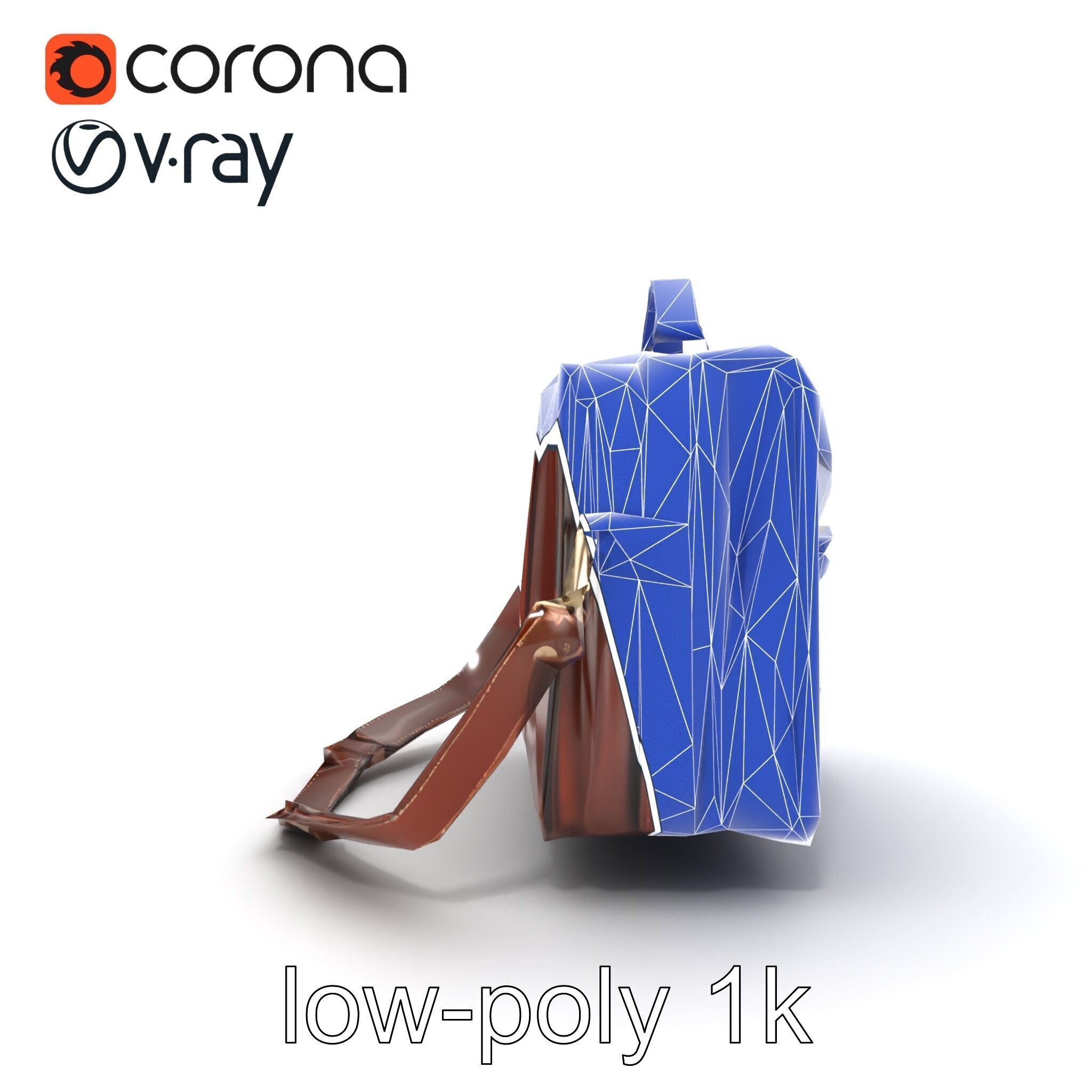 Elegant Leather Briefcase Vintage Charm model pack Low-poly 3D model_17