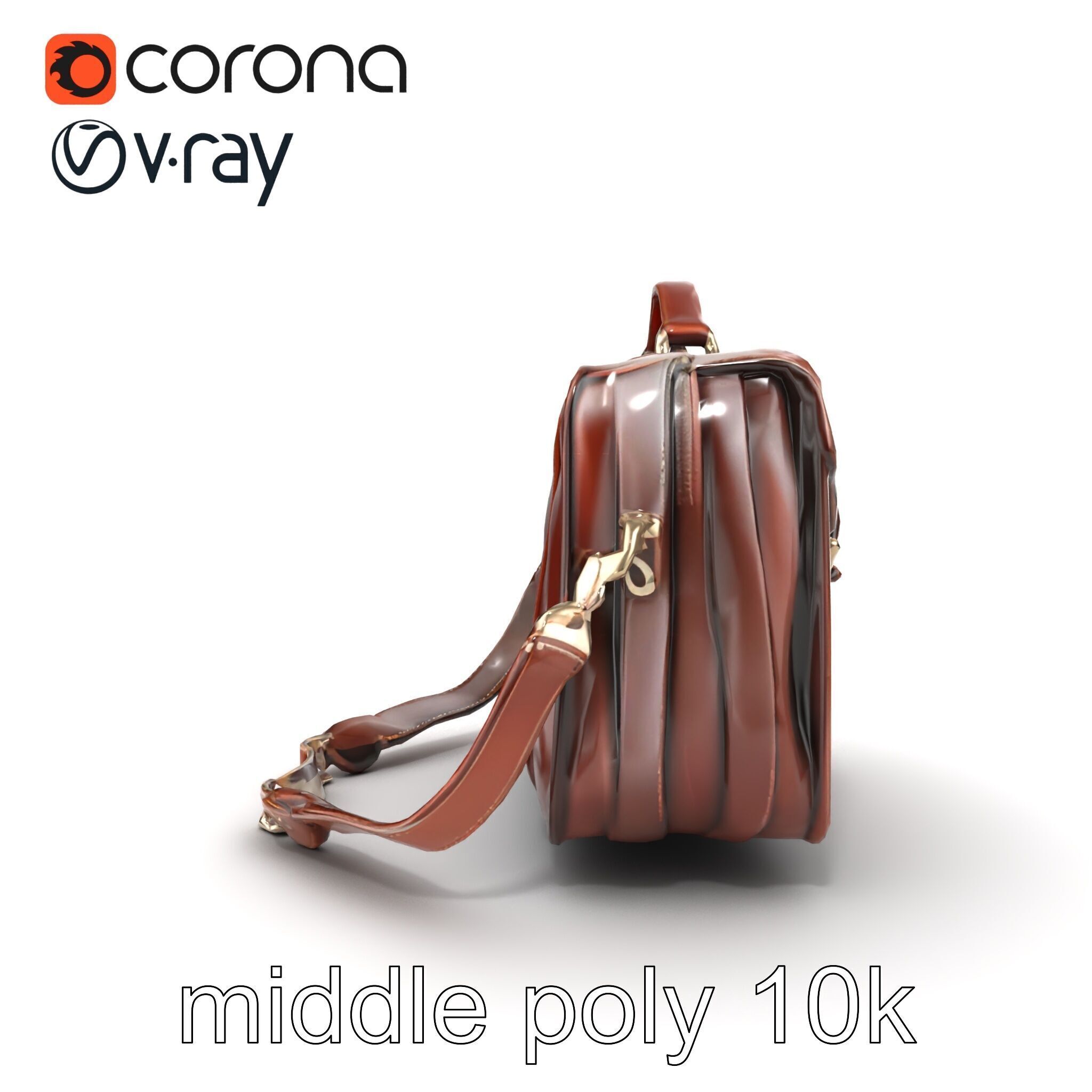 Elegant Leather Briefcase Vintage Charm model pack Low-poly 3D model_15
