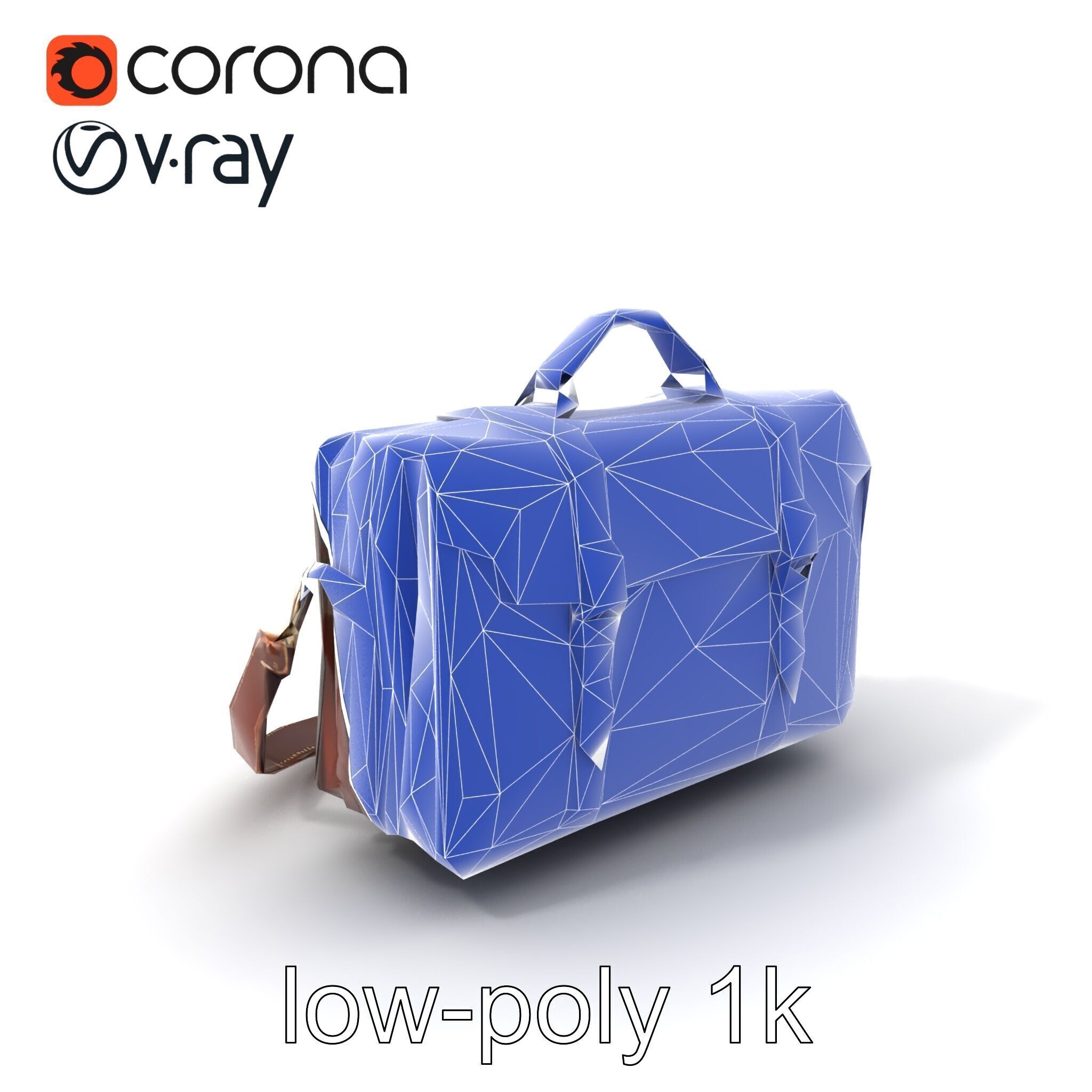 Elegant Leather Briefcase Vintage Charm model pack Low-poly 3D model_7