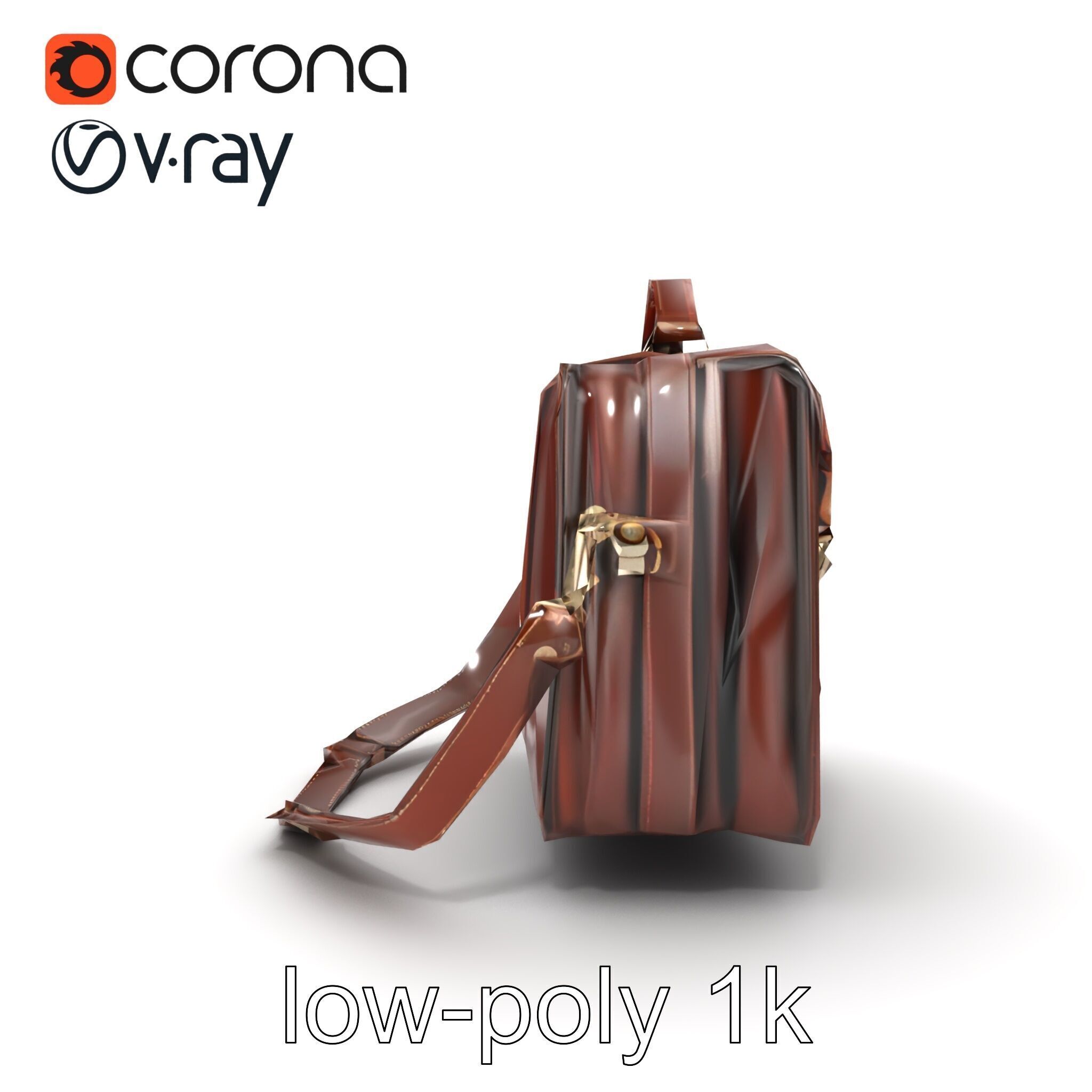 Elegant Leather Briefcase Vintage Charm model pack Low-poly 3D model_31