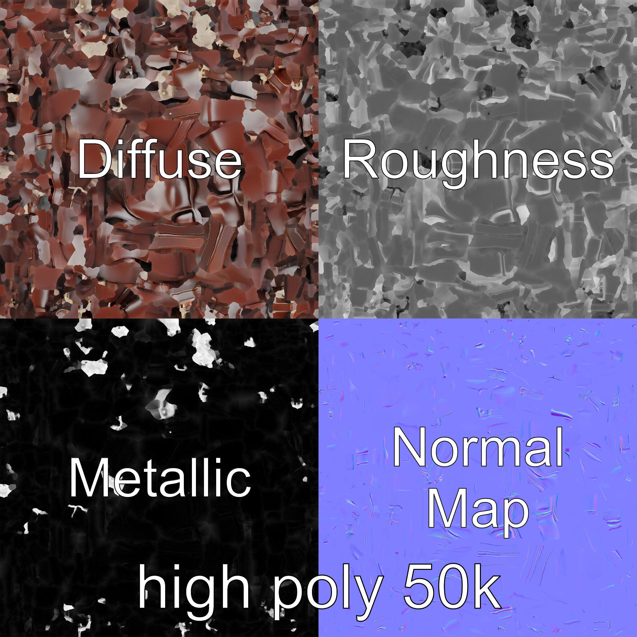 Elegant Leather Briefcase Vintage Charm model pack Low-poly 3D model_3