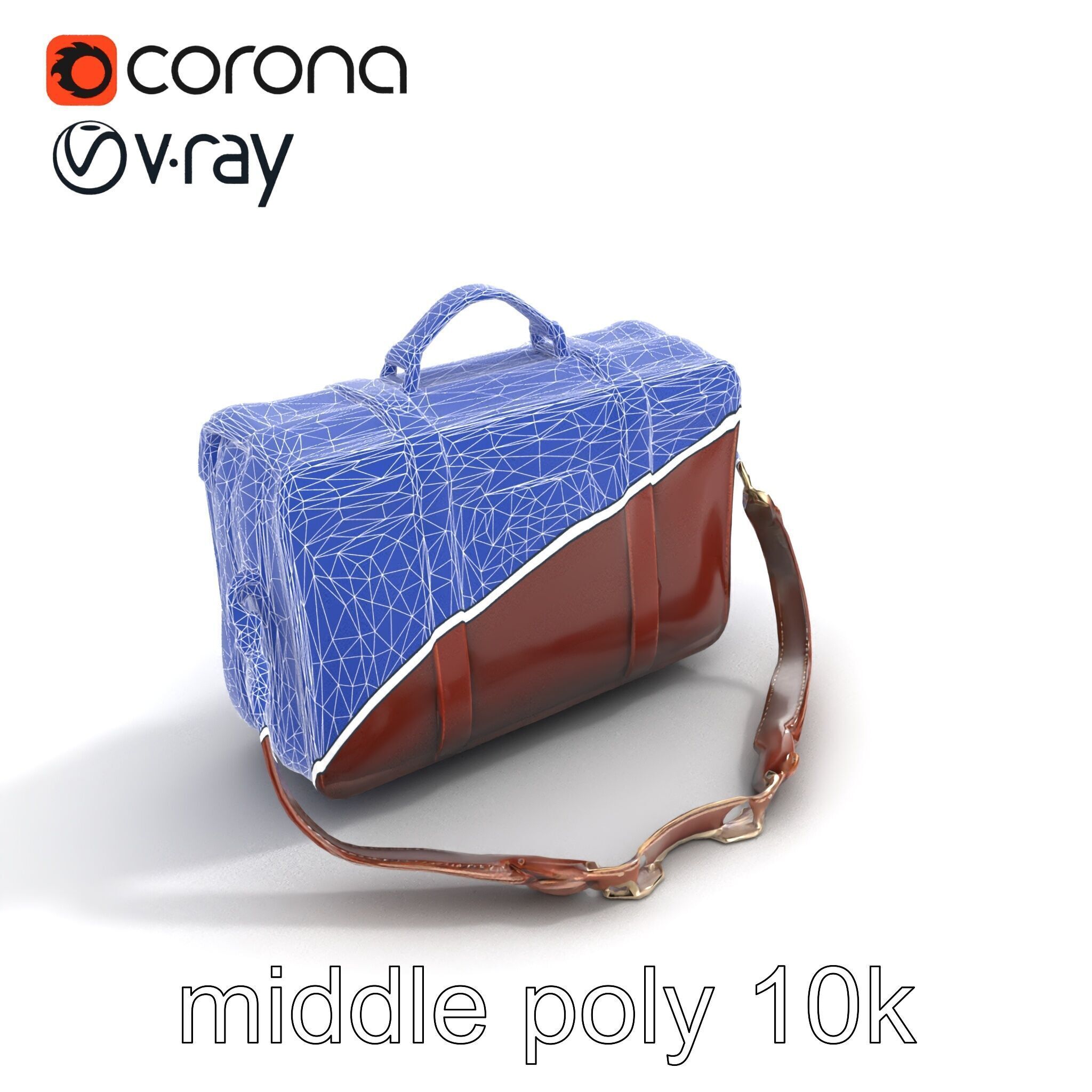 Elegant Leather Briefcase Vintage Charm model pack Low-poly 3D model_23