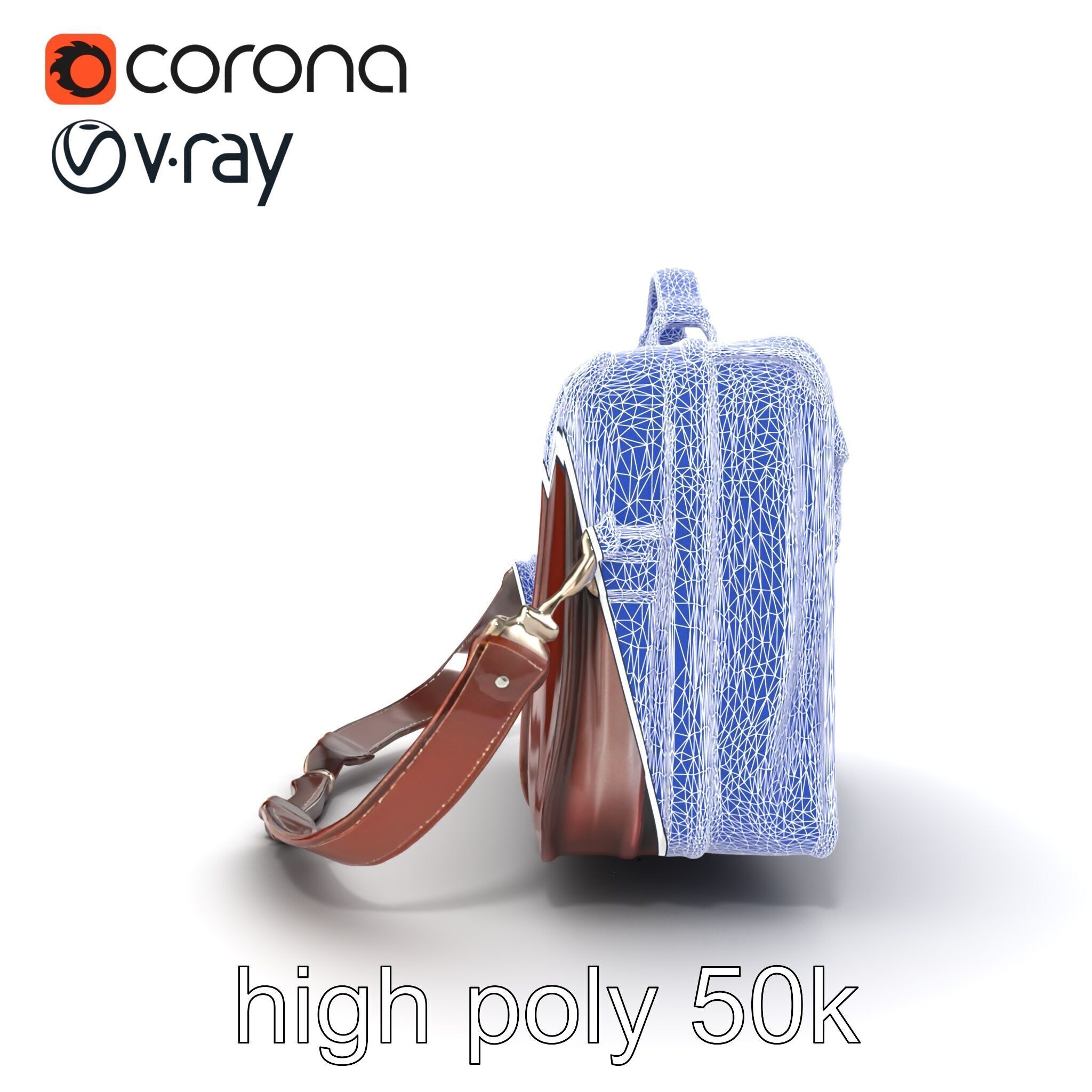 Elegant Leather Briefcase Vintage Charm model pack Low-poly 3D model_19