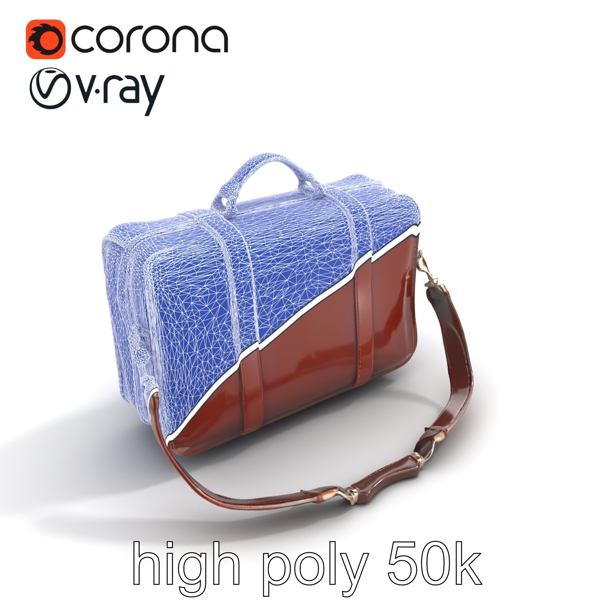 Elegant Leather Briefcase Vintage Charm model pack Low-poly 3D model_26