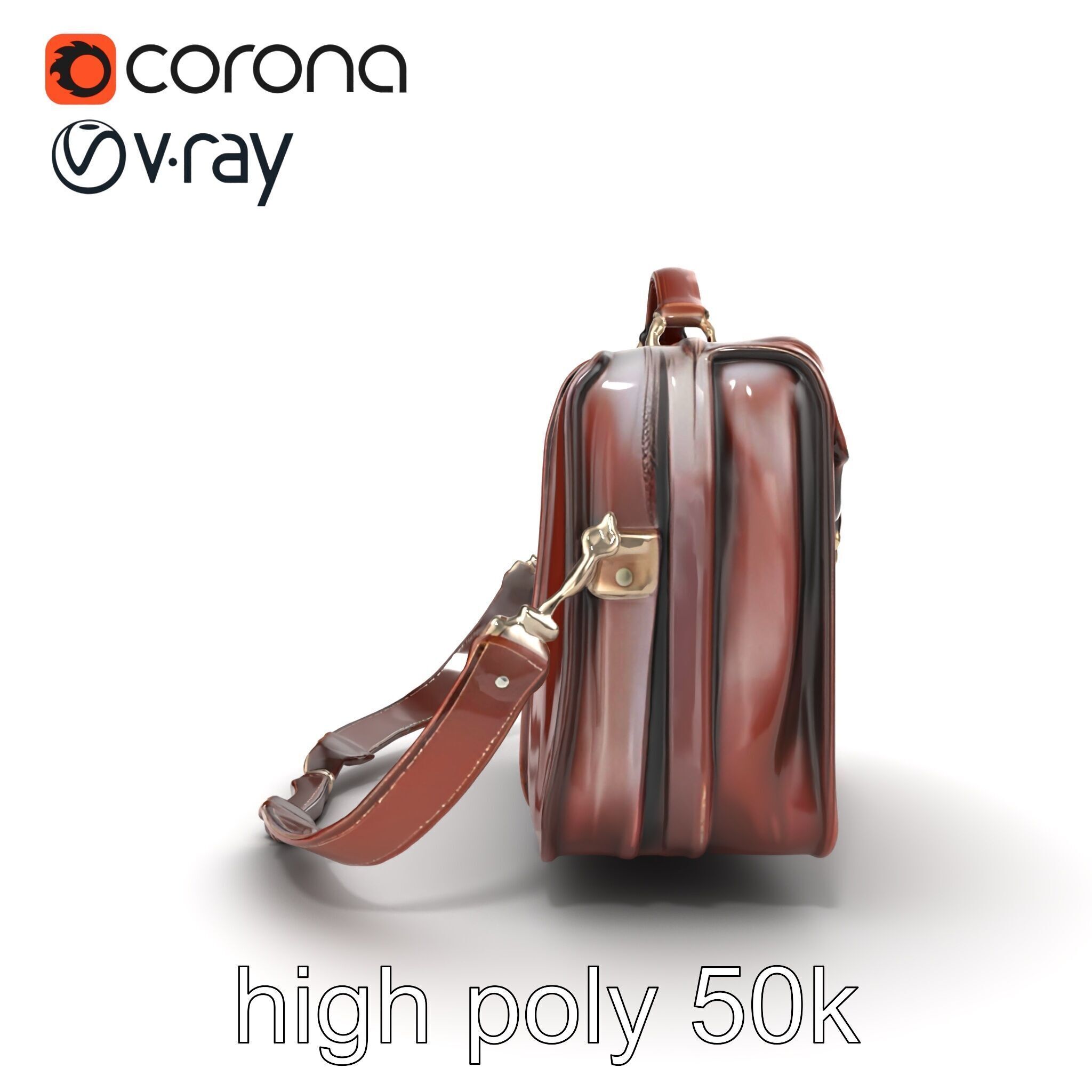 Elegant Leather Briefcase Vintage Charm model pack Low-poly 3D model_27