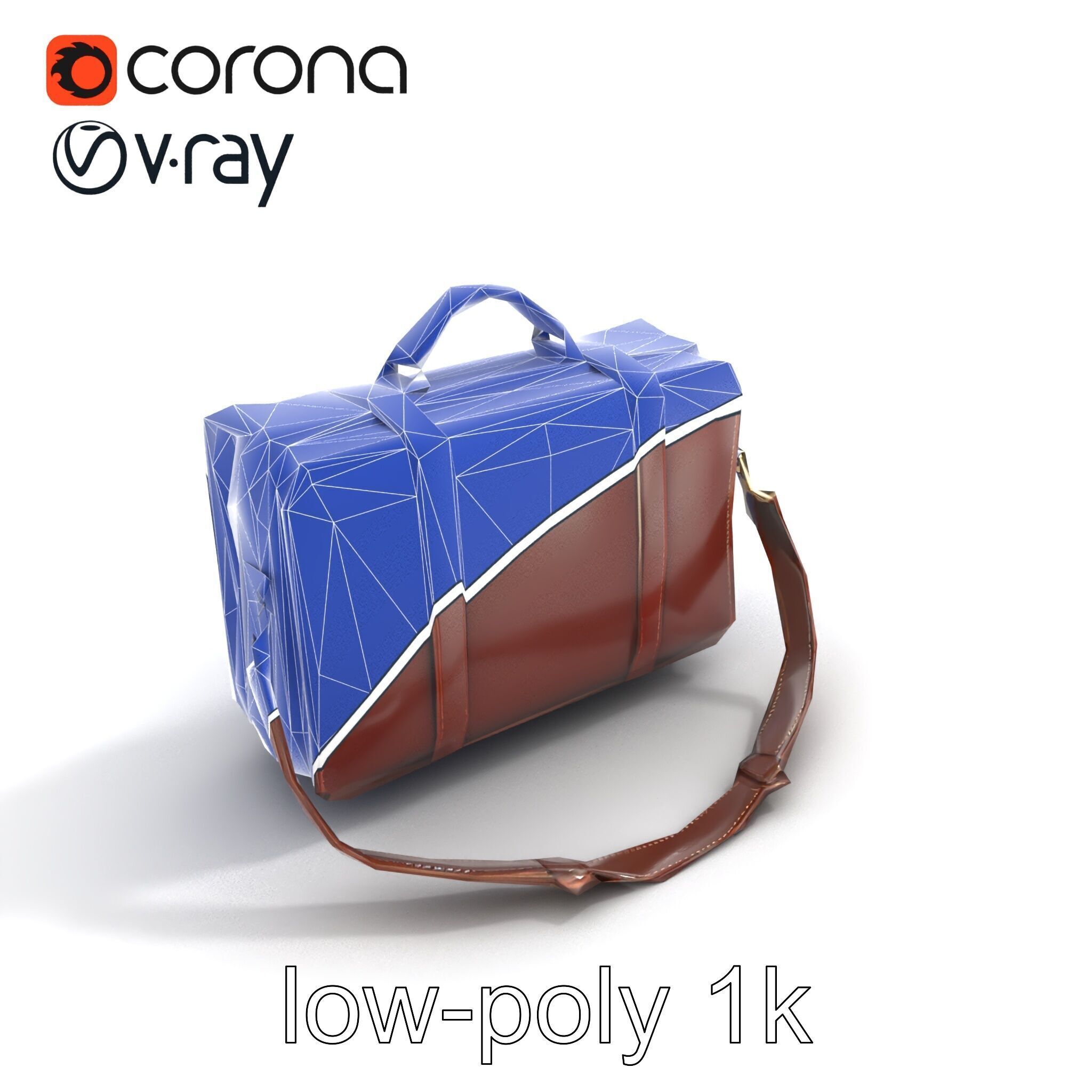 Elegant Leather Briefcase Vintage Charm model pack Low-poly 3D model_30