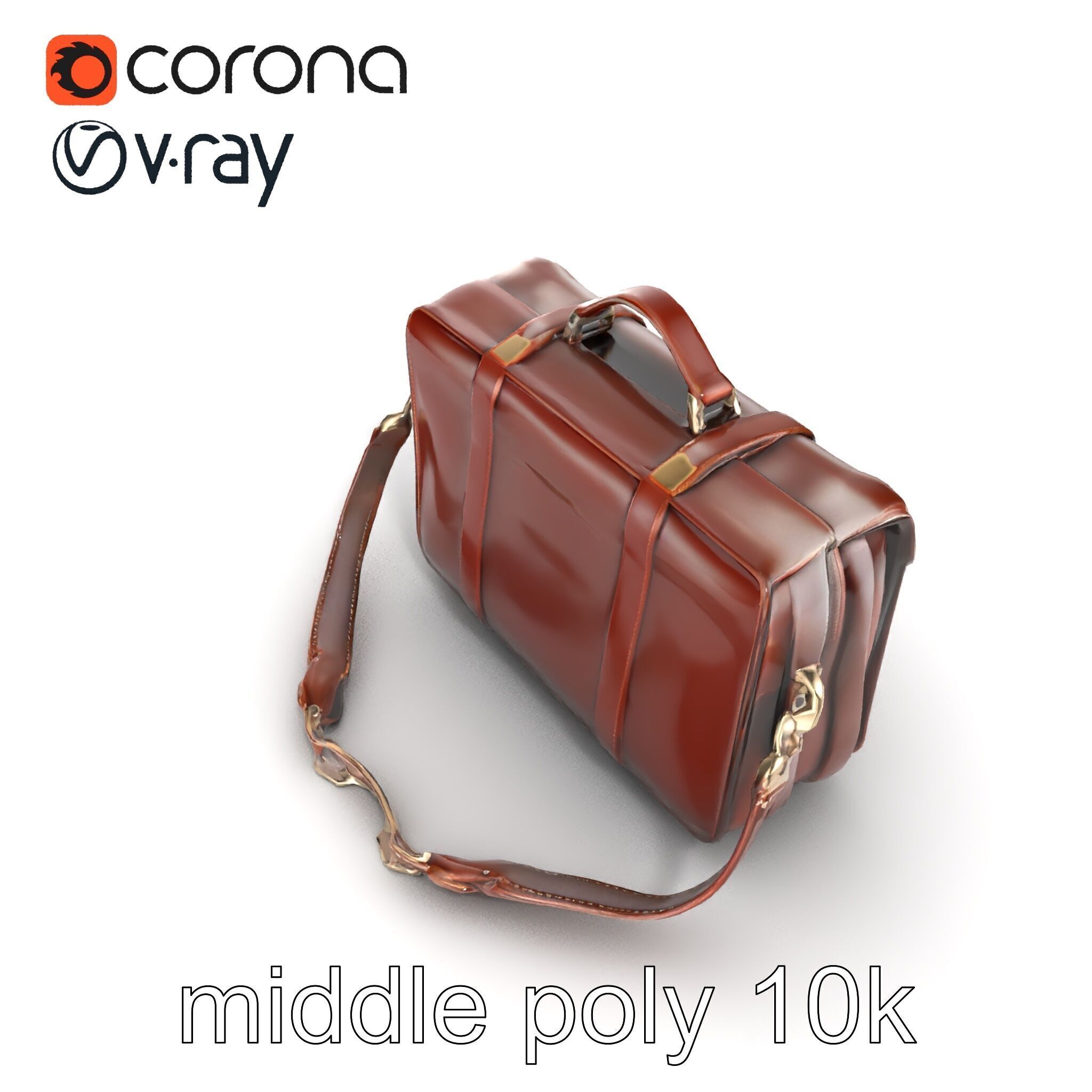 Elegant Leather Briefcase Vintage Charm model pack Low-poly 3D model_14