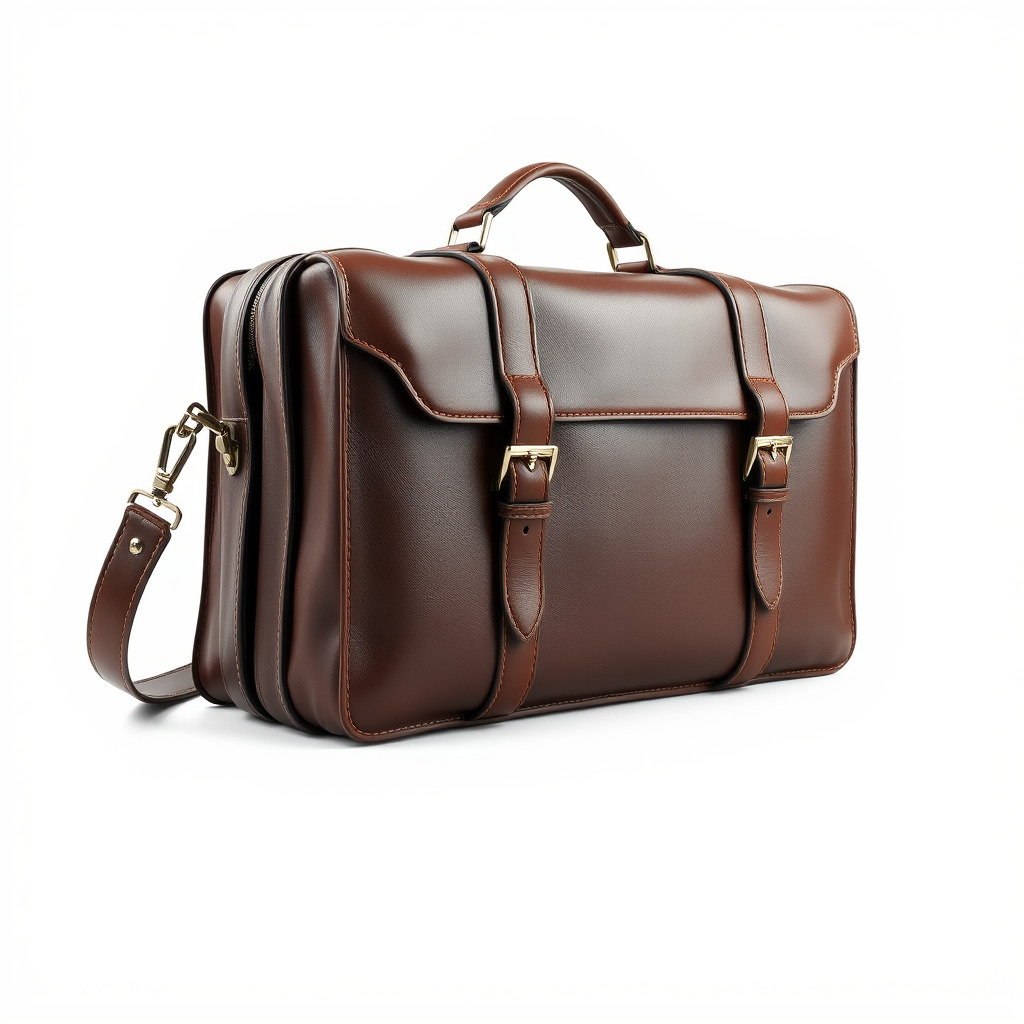 Elegant Leather Briefcase Vintage Charm model pack Low-poly 3D model_4