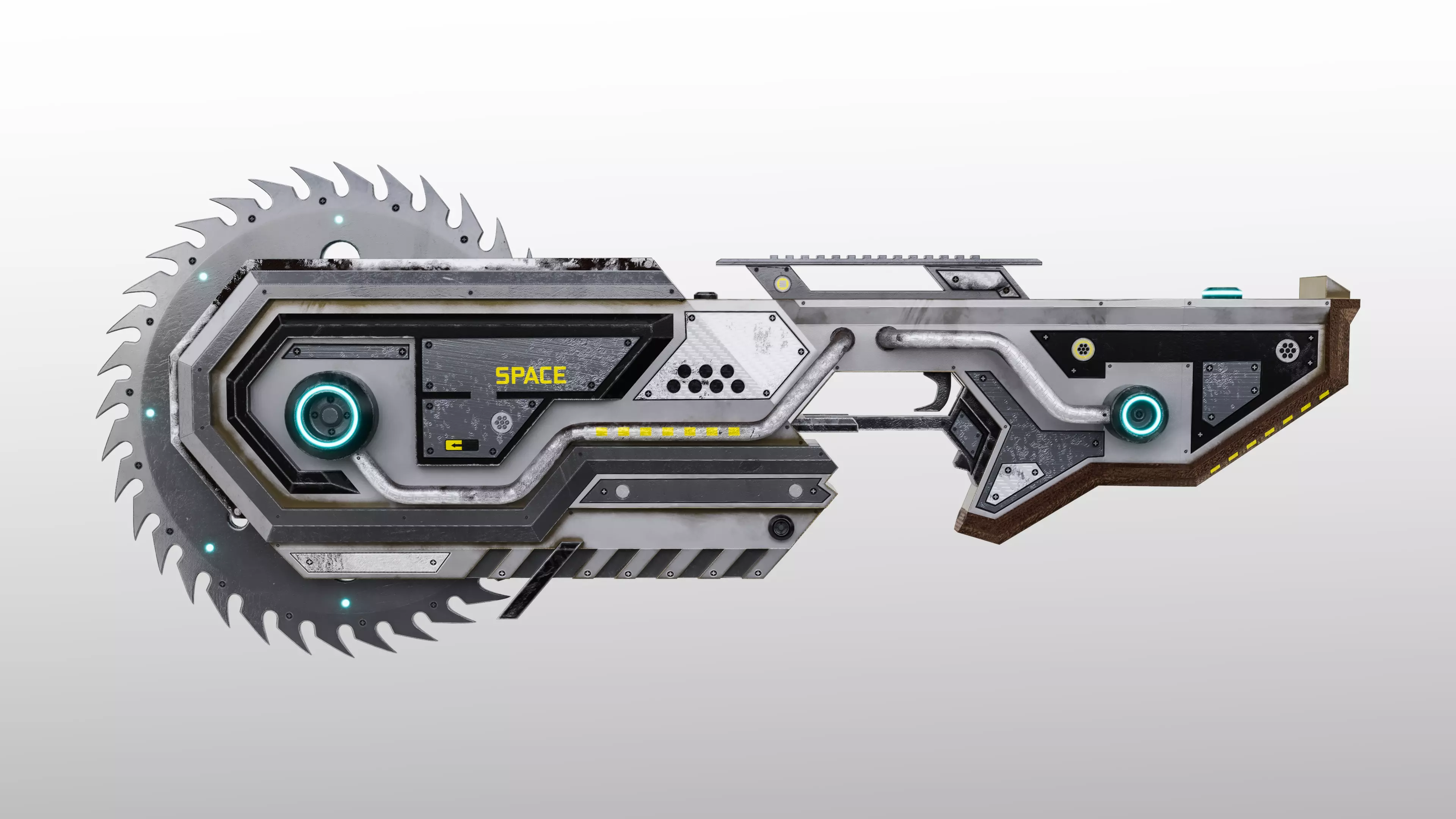 Space Chainsaber Low-poly 3D model_0