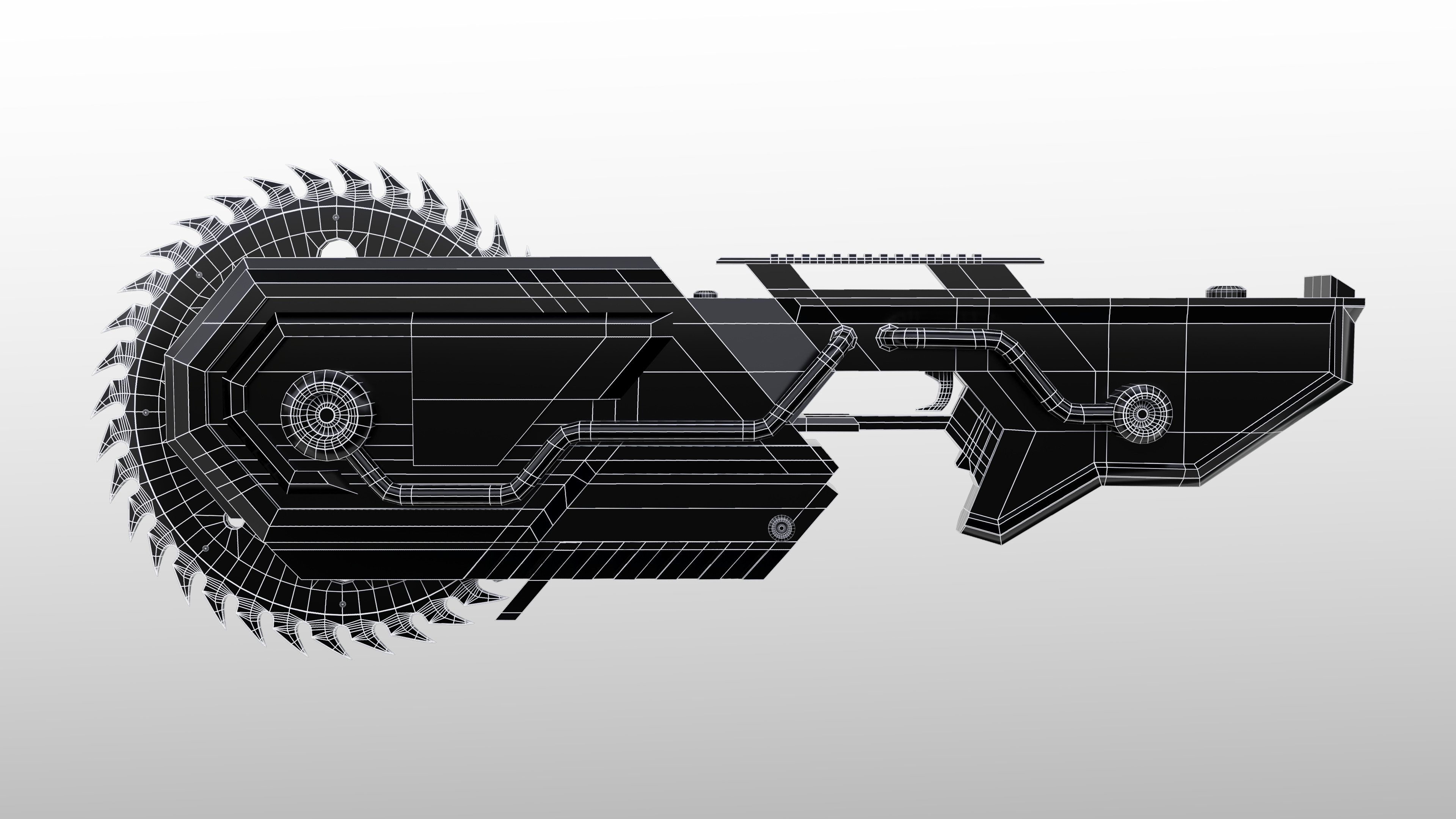 Space Chainsaber Low-poly 3D model_6