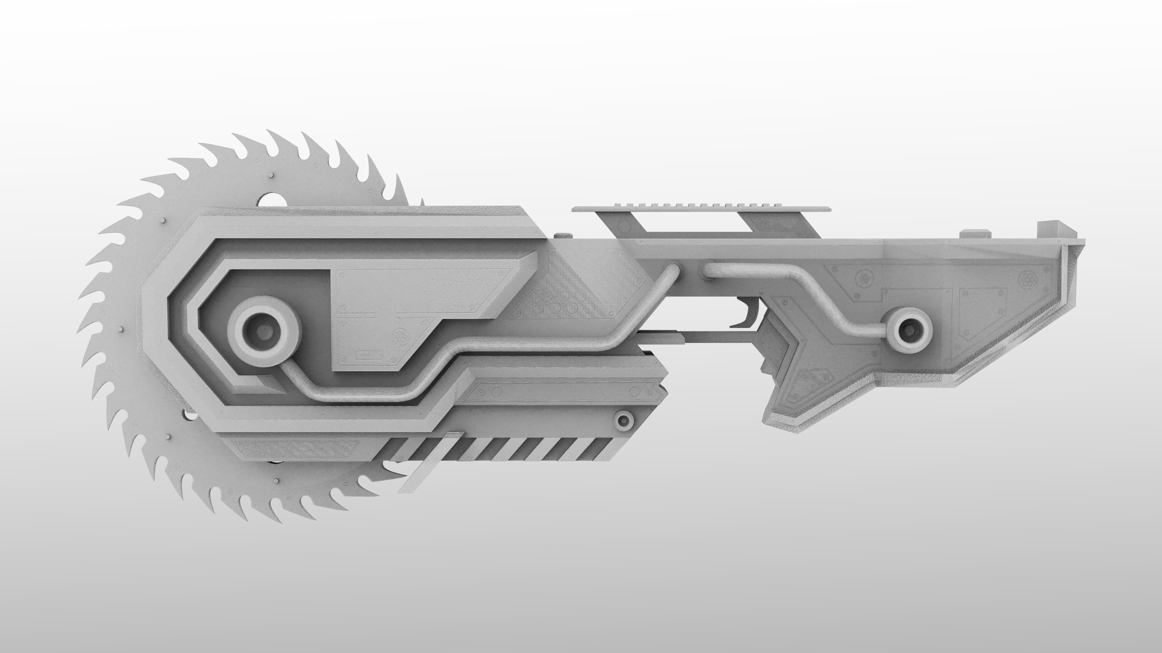 Space Chainsaber Low-poly 3D model_4