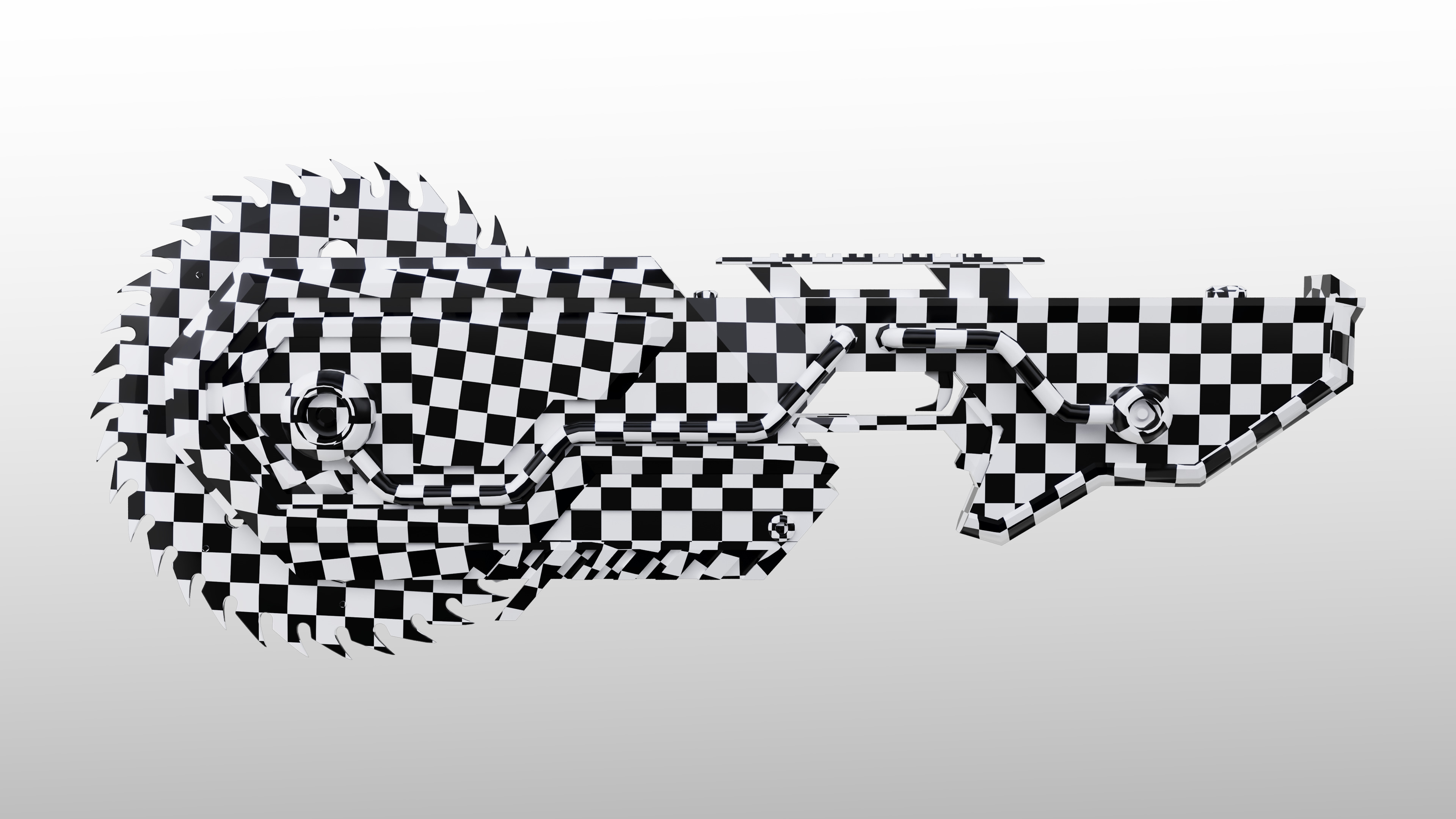 Space Chainsaber Low-poly 3D model_5