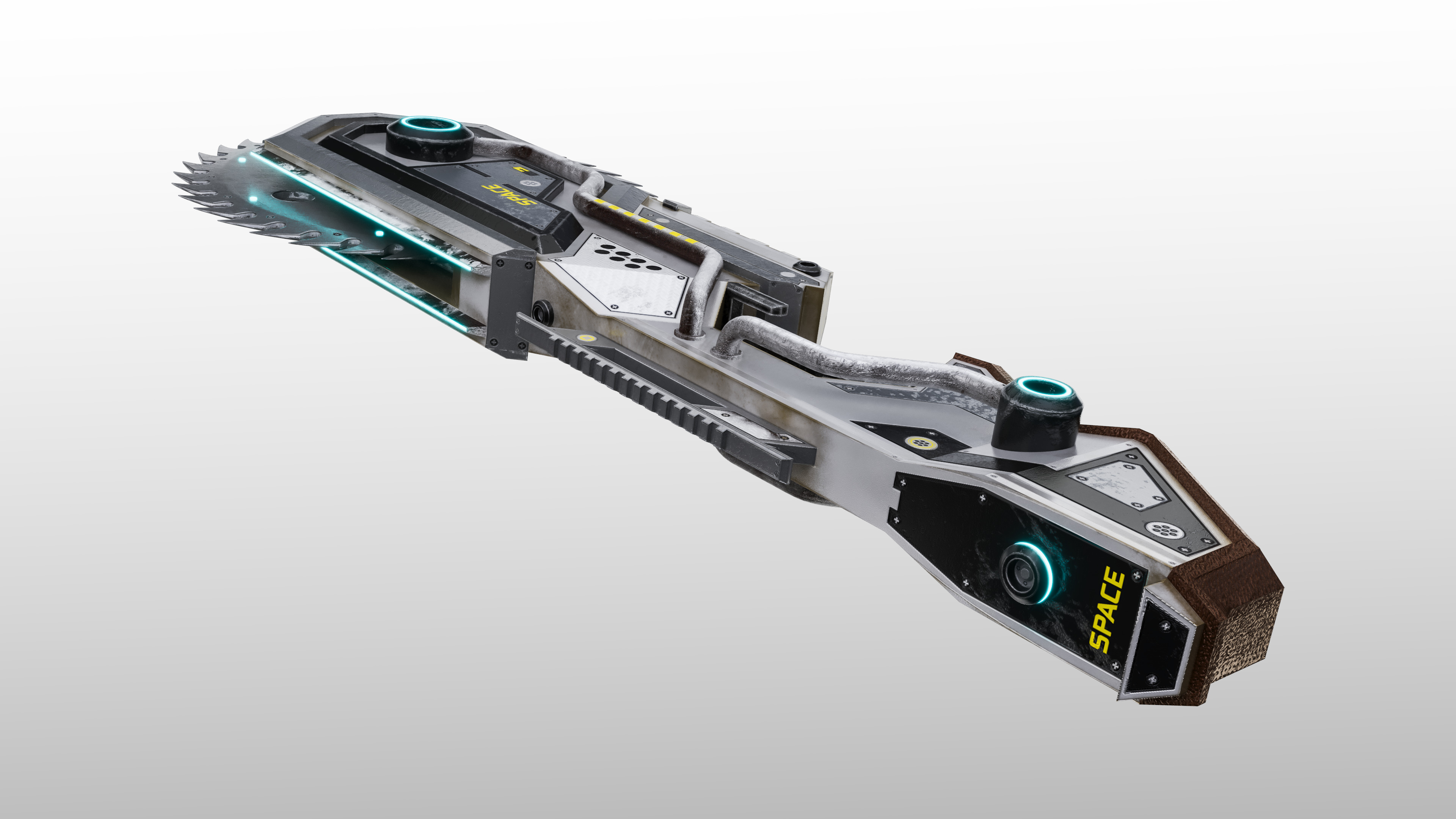 Space Chainsaber Low-poly 3D model_3