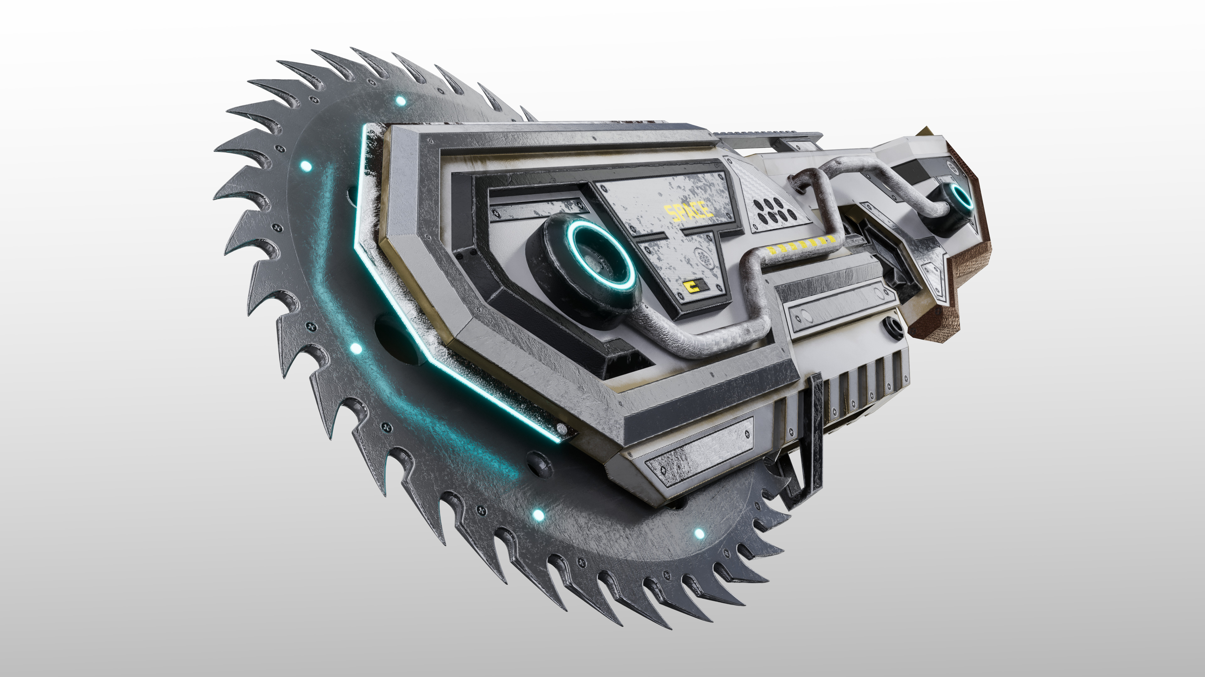 Space Chainsaber Low-poly 3D model_2