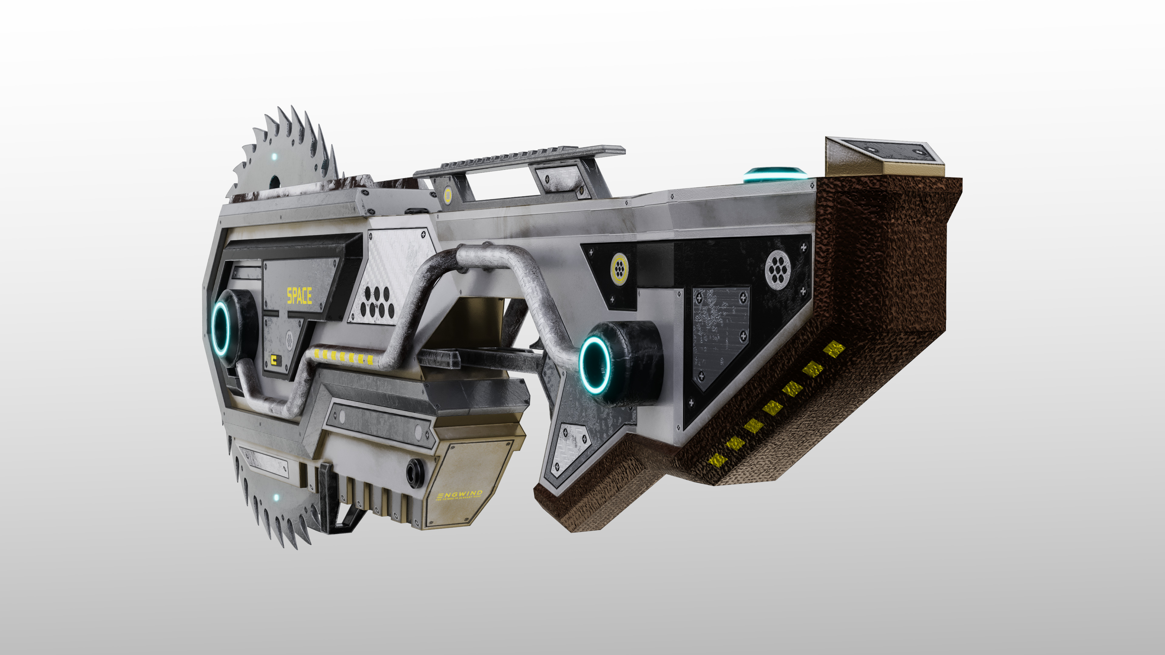 Space Chainsaber Low-poly 3D model_1