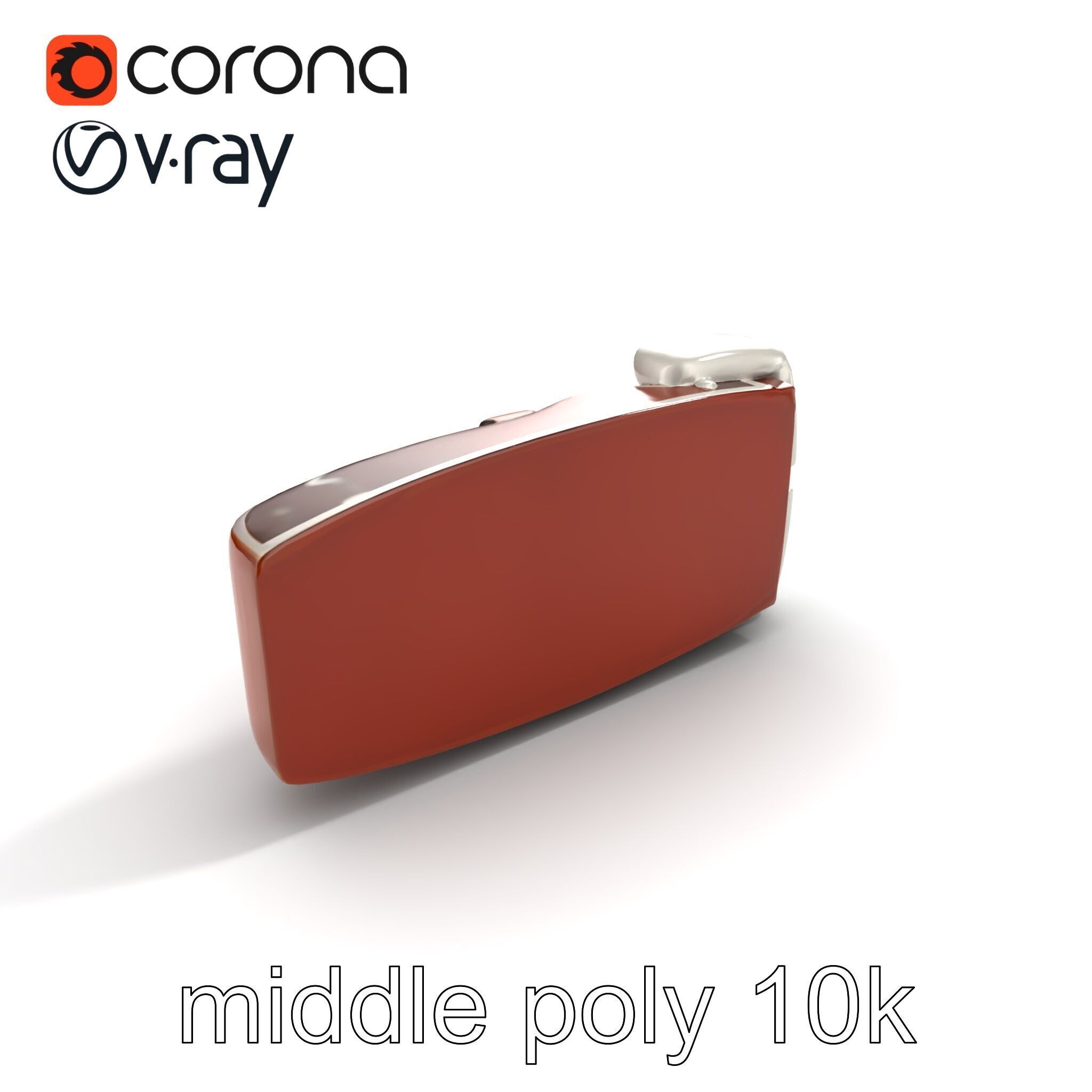 Chestnut Brown Leather Belt with Silver Buckle model pack Low-poly 3D model_8