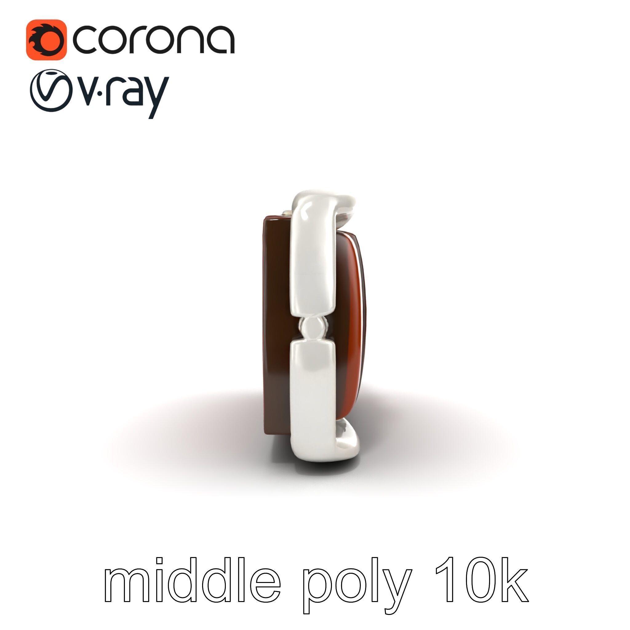 Chestnut Brown Leather Belt with Silver Buckle model pack Low-poly 3D model_14