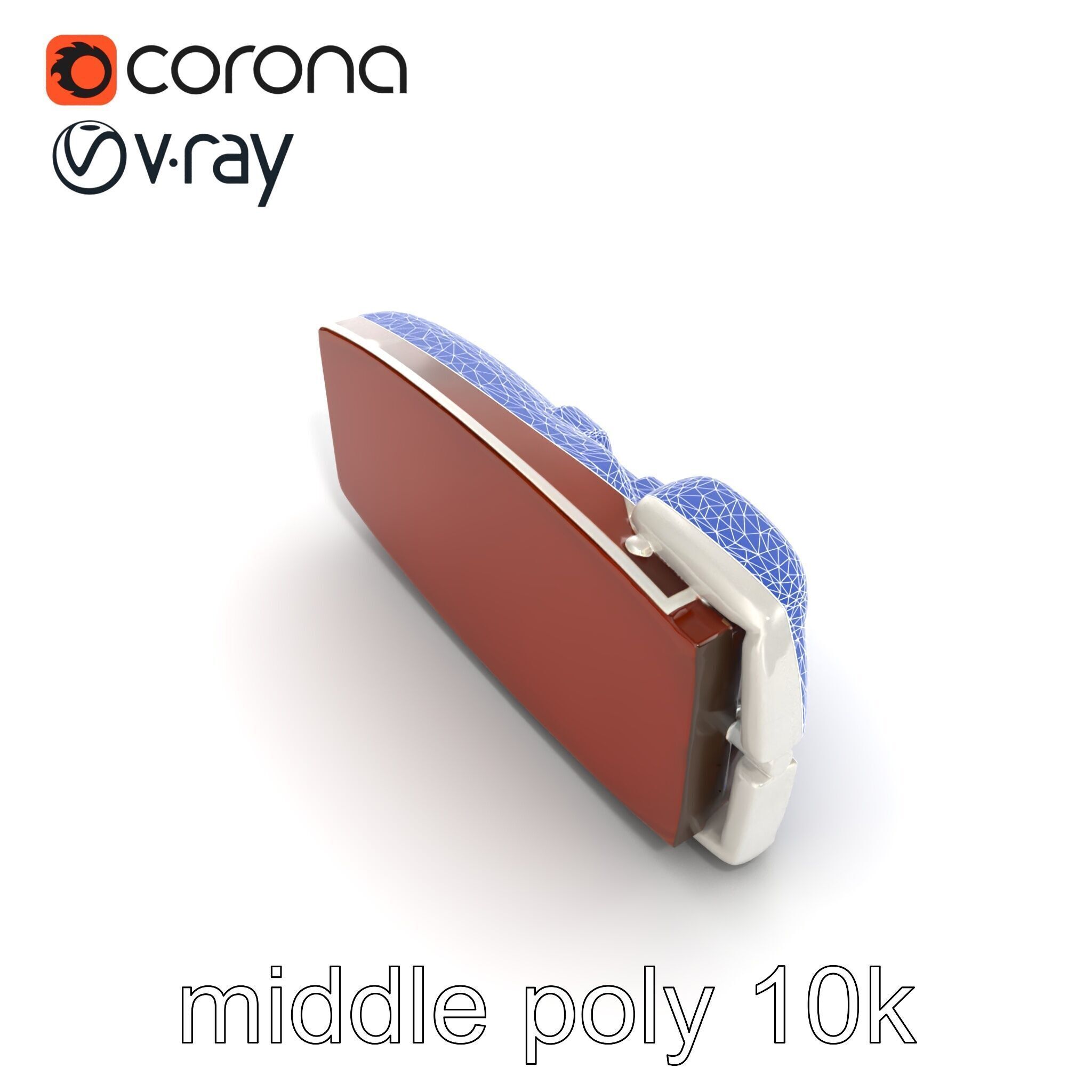 Chestnut Brown Leather Belt with Silver Buckle model pack Low-poly 3D model_15