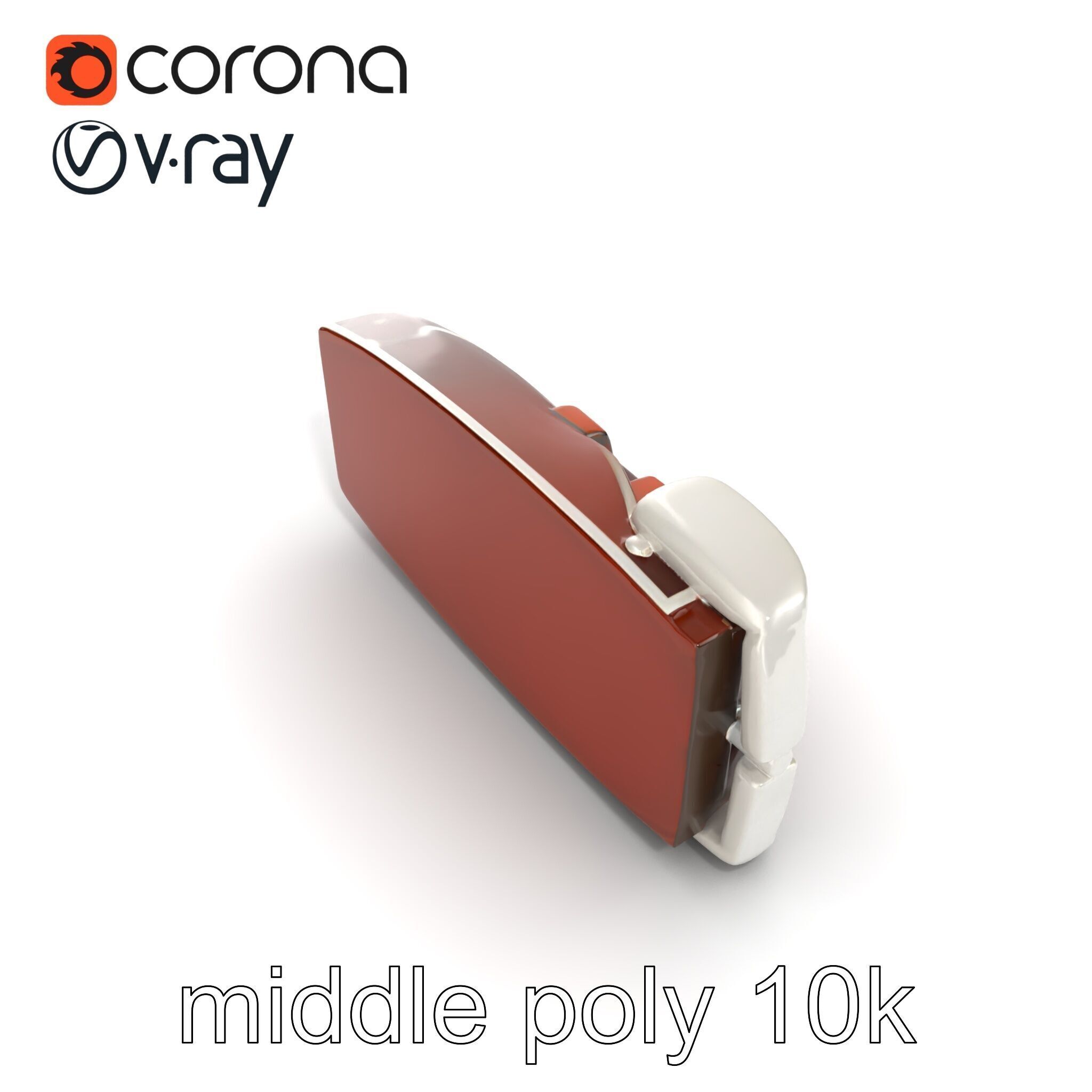 Chestnut Brown Leather Belt with Silver Buckle model pack Low-poly 3D model_18