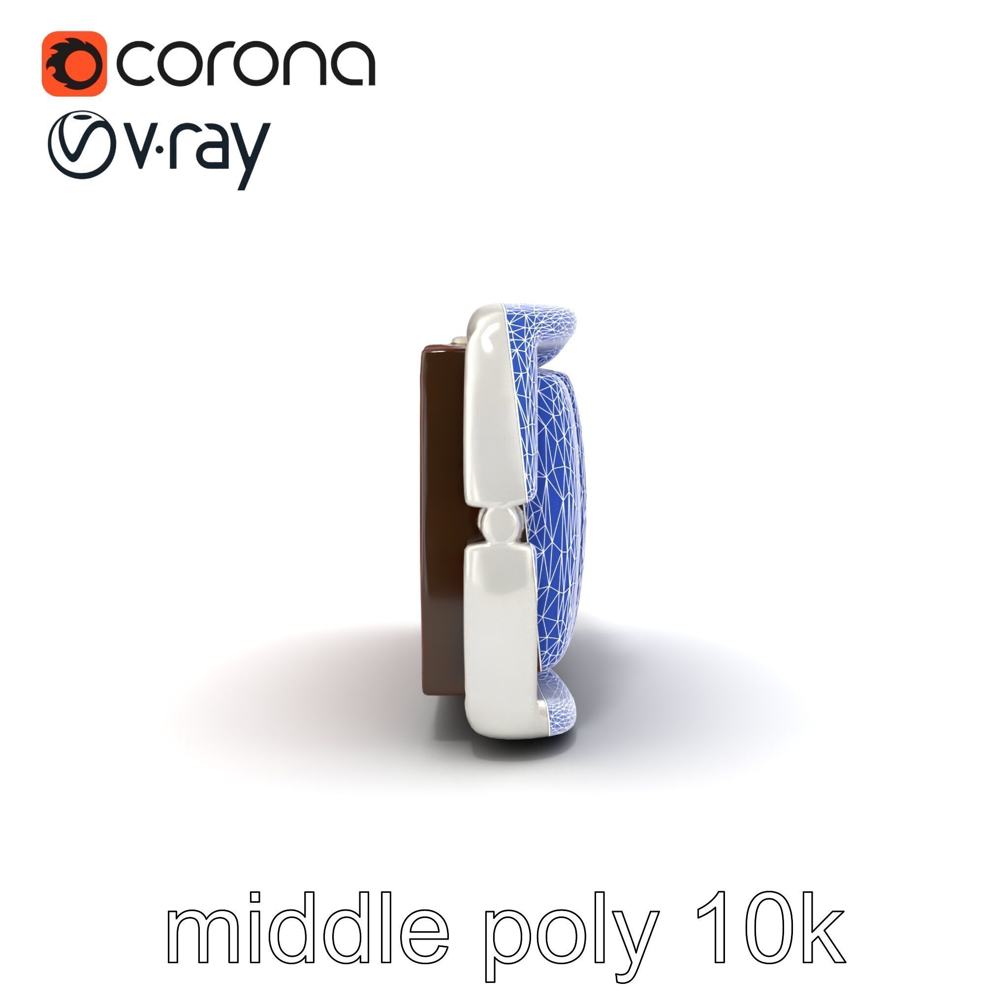 Chestnut Brown Leather Belt with Silver Buckle model pack Low-poly 3D model_22