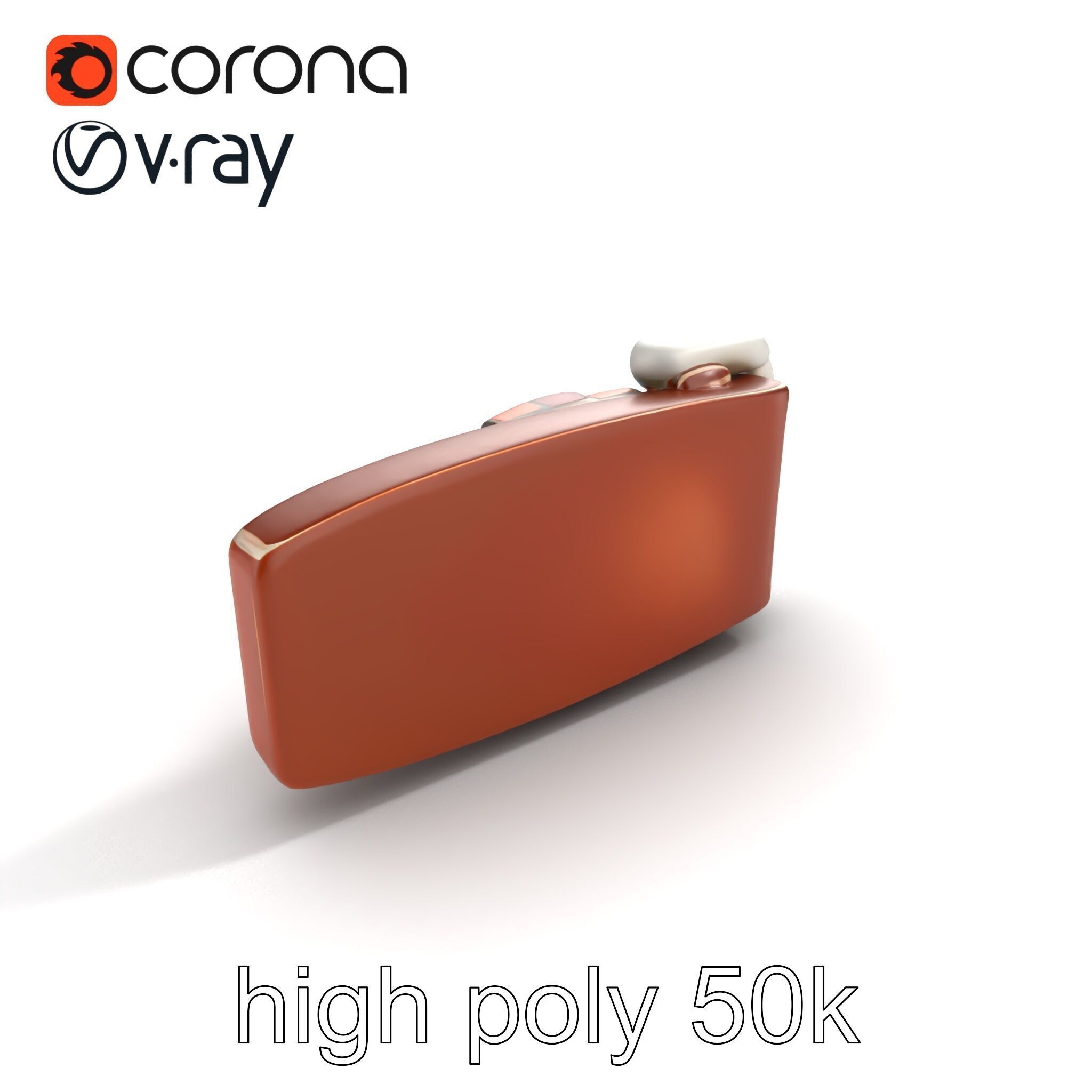 Chestnut Brown Leather Belt with Silver Buckle model pack Low-poly 3D model_31