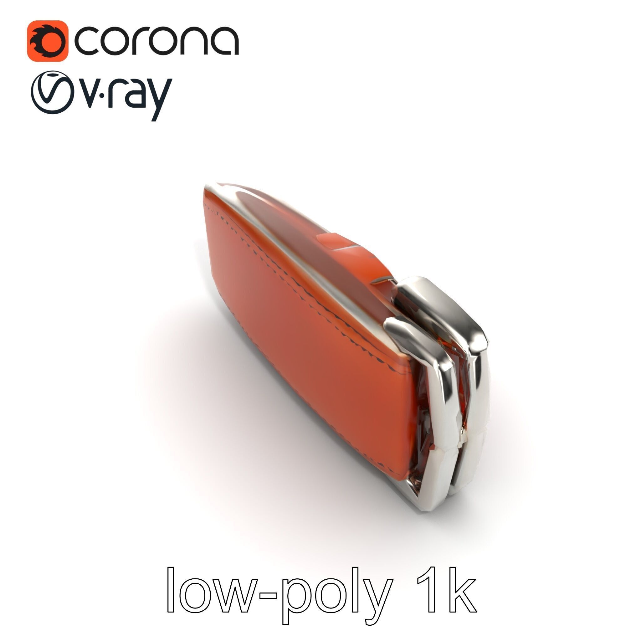 Chestnut Brown Leather Belt with Silver Buckle model pack Low-poly 3D model_21