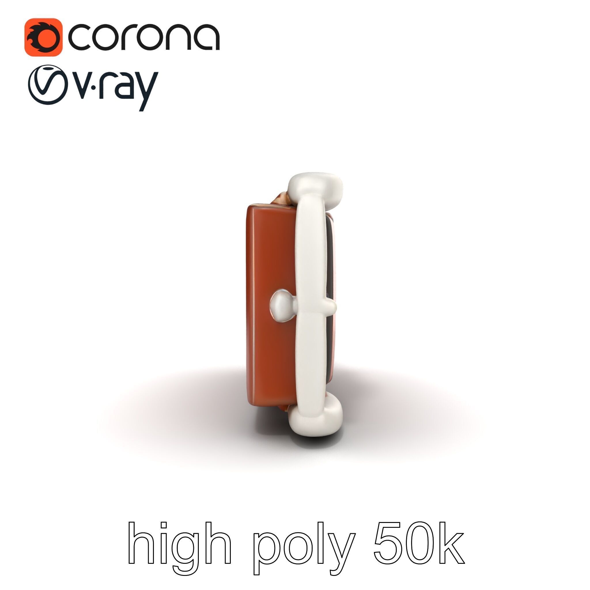 Chestnut Brown Leather Belt with Silver Buckle model pack Low-poly 3D model_13