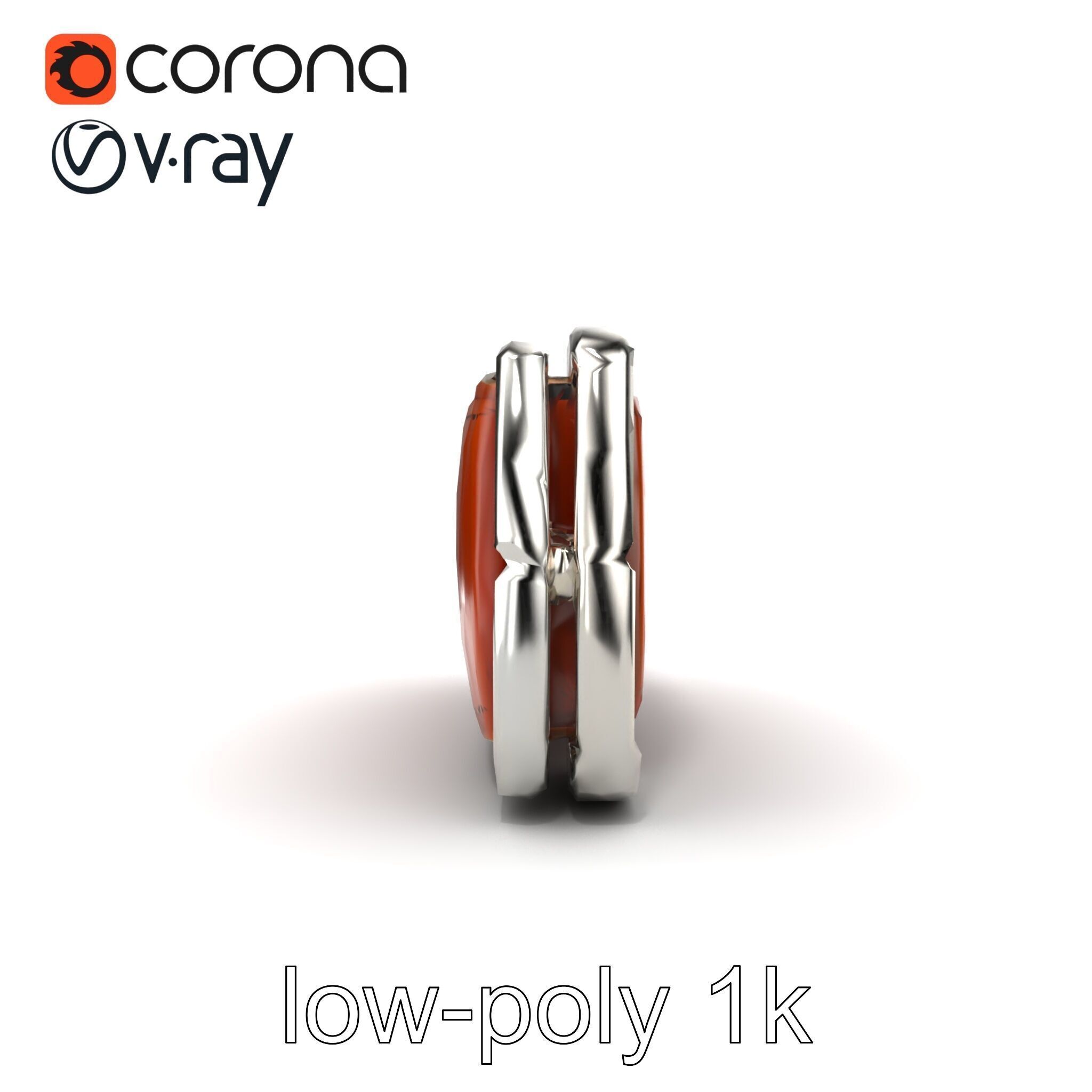 Chestnut Brown Leather Belt with Silver Buckle model pack Low-poly 3D model_19